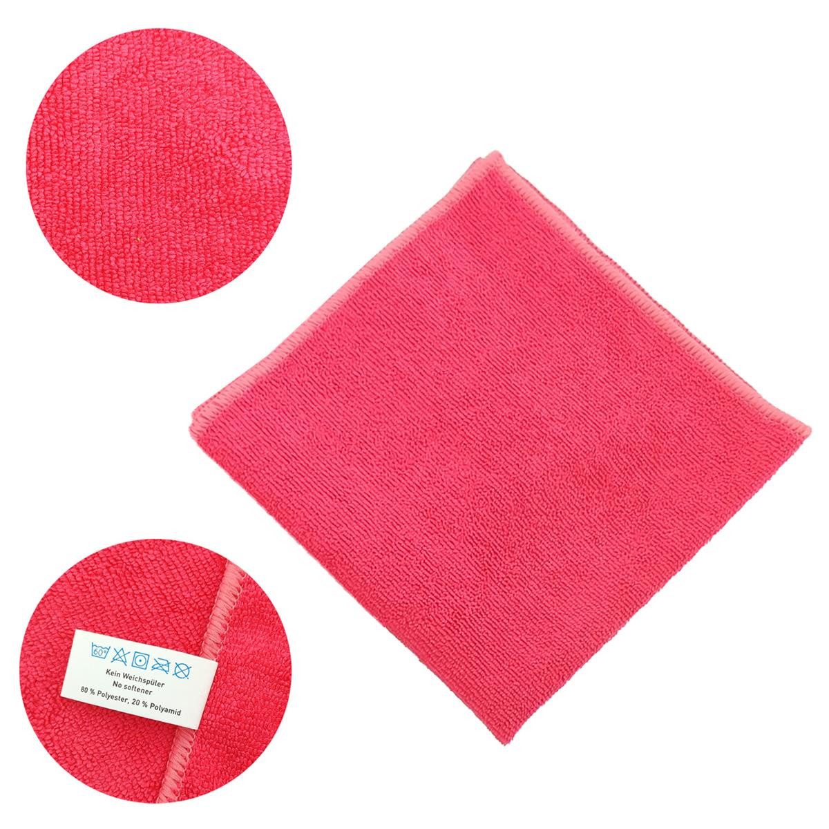 varivendo Reinigungsschwamm Mikrofasertuch Rot 10er Pack Reinigungstücher 400x400mm, Tuch mikro micro mikrofasertuch microfasertuch fenstertuch fensterrein