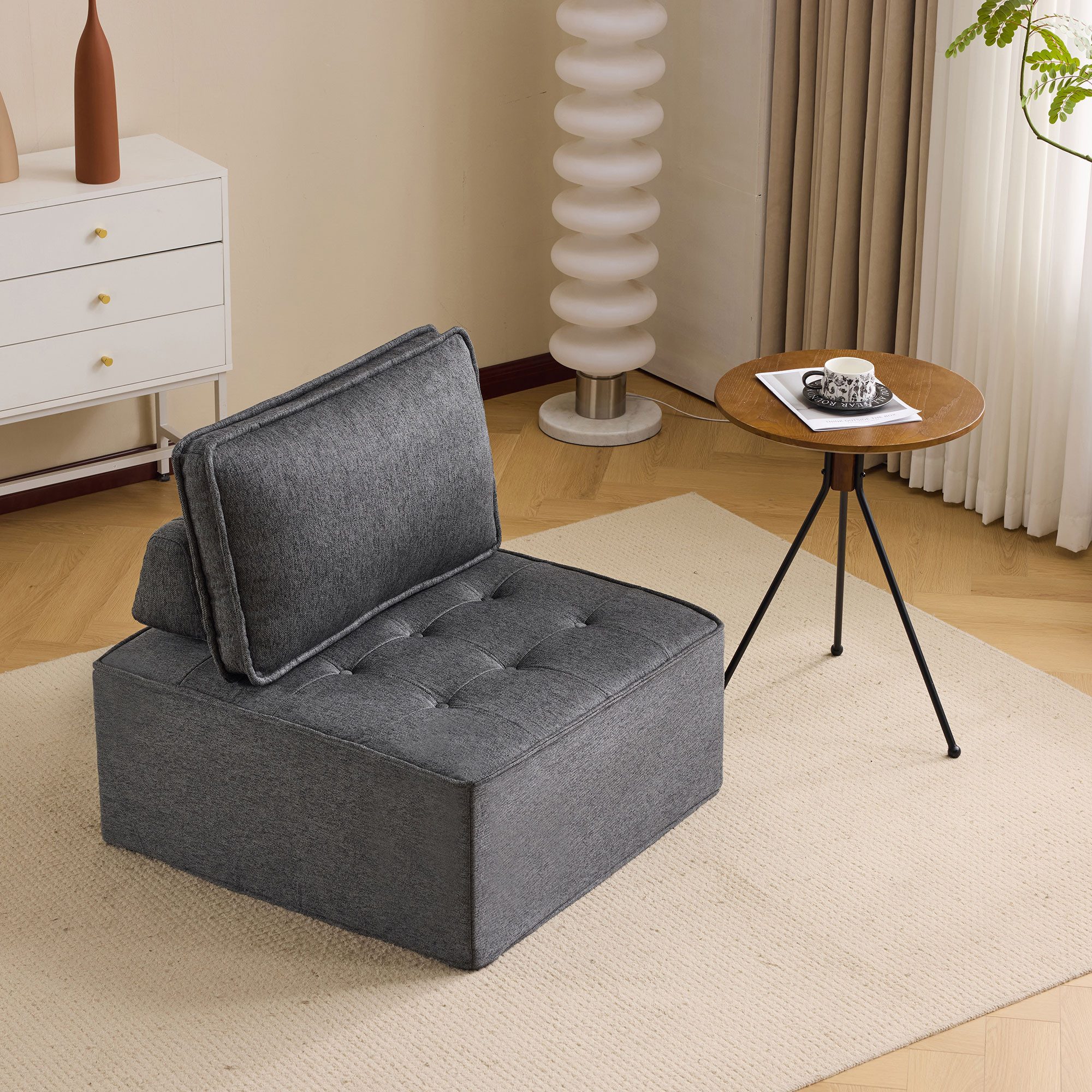 OKWISH Loungesofa Modulares Einzelsofa, mit Leinenstoff & modularem Design – Für Schlafzimmer & Studentenwohnungen, kompakt & beweglich 1 Teile, mit Relaxfunktion