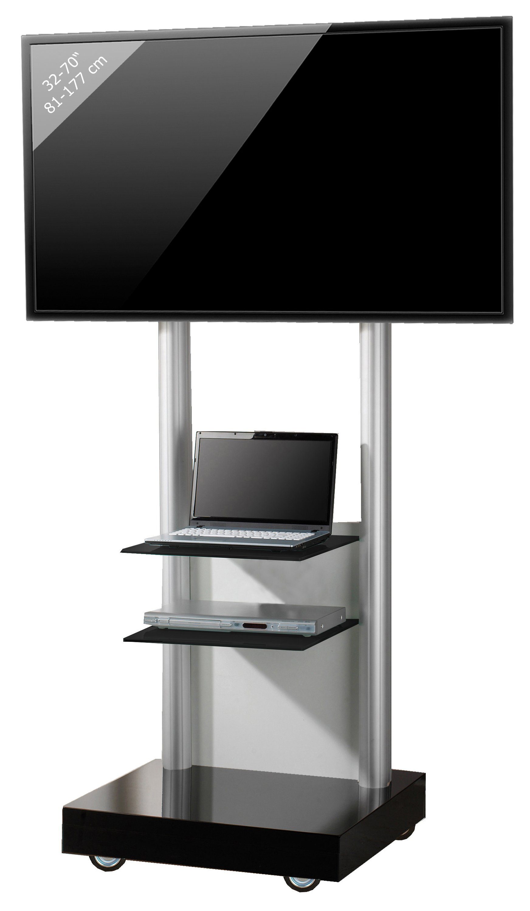 VCM TV-Ständer Rollwagen TV Standfuß Rollen Ständer Monte Visolo3