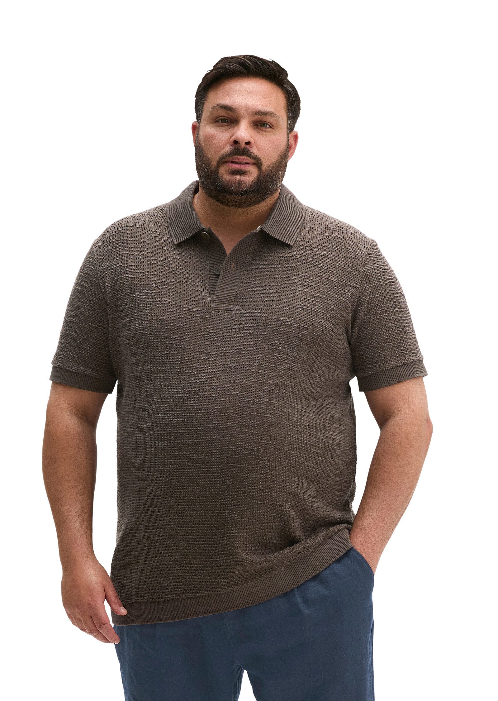 Marc O'Polo Poloshirt aus weichem Bouclé-Jersey