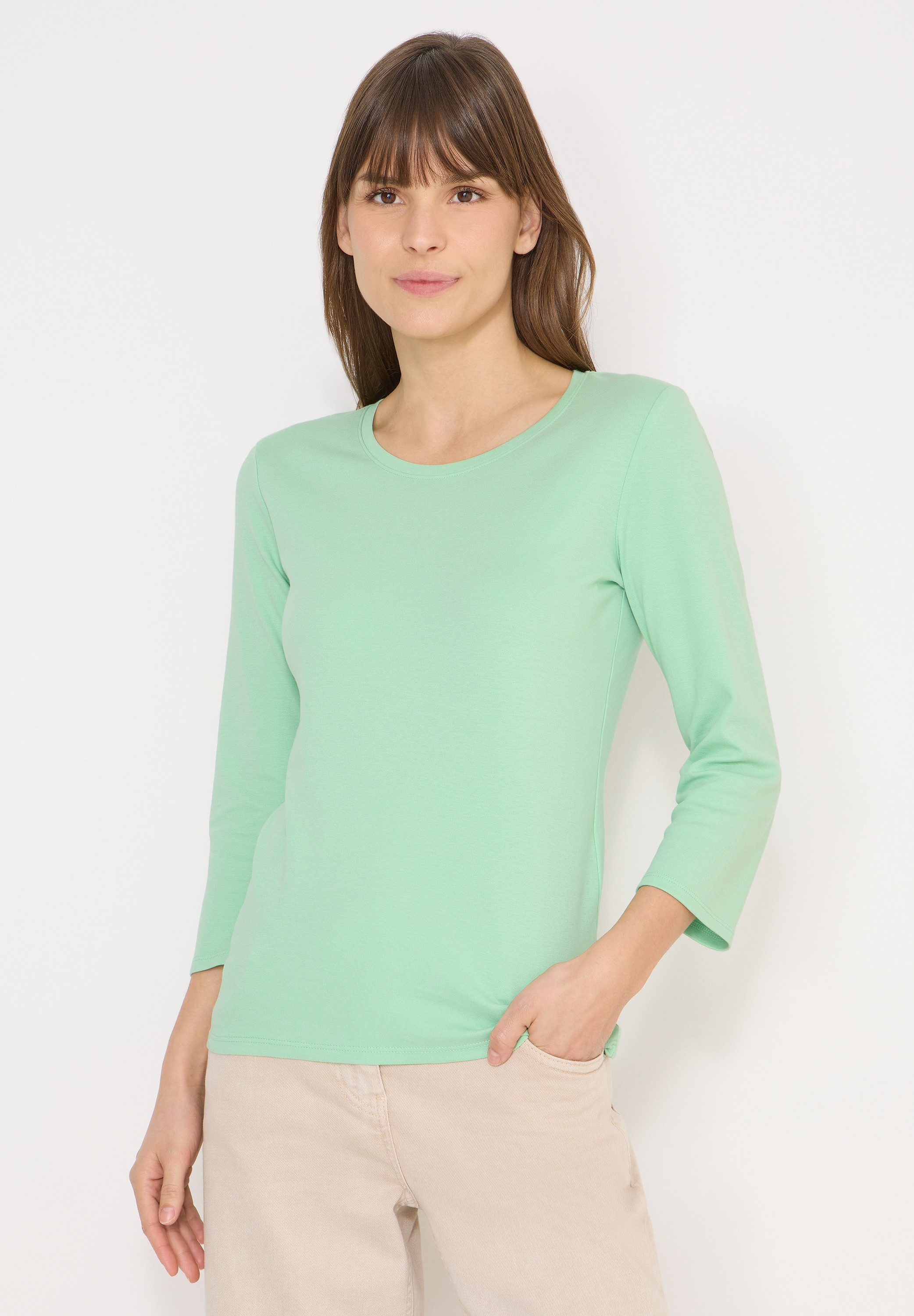 CECIL Rundhalsshirt aus reiner Baumwolle