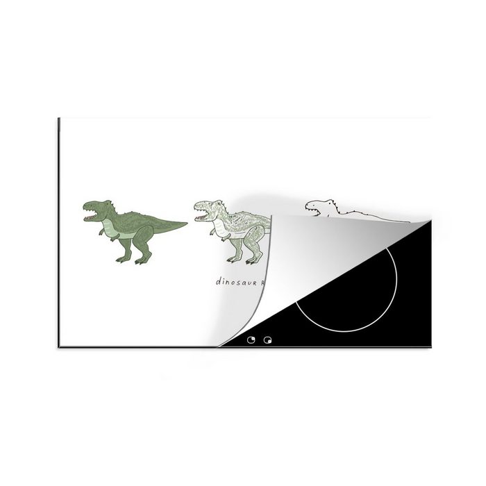 MuchoWow Herdblende-/Abdeckplatte Dinosaurier - Kinderzimmer - Tyrannosaurus - Jungen - Mädchen - Kinder Vinyl (1 tlg) Ceranfeldabdeckung für die küche Induktionsmatte