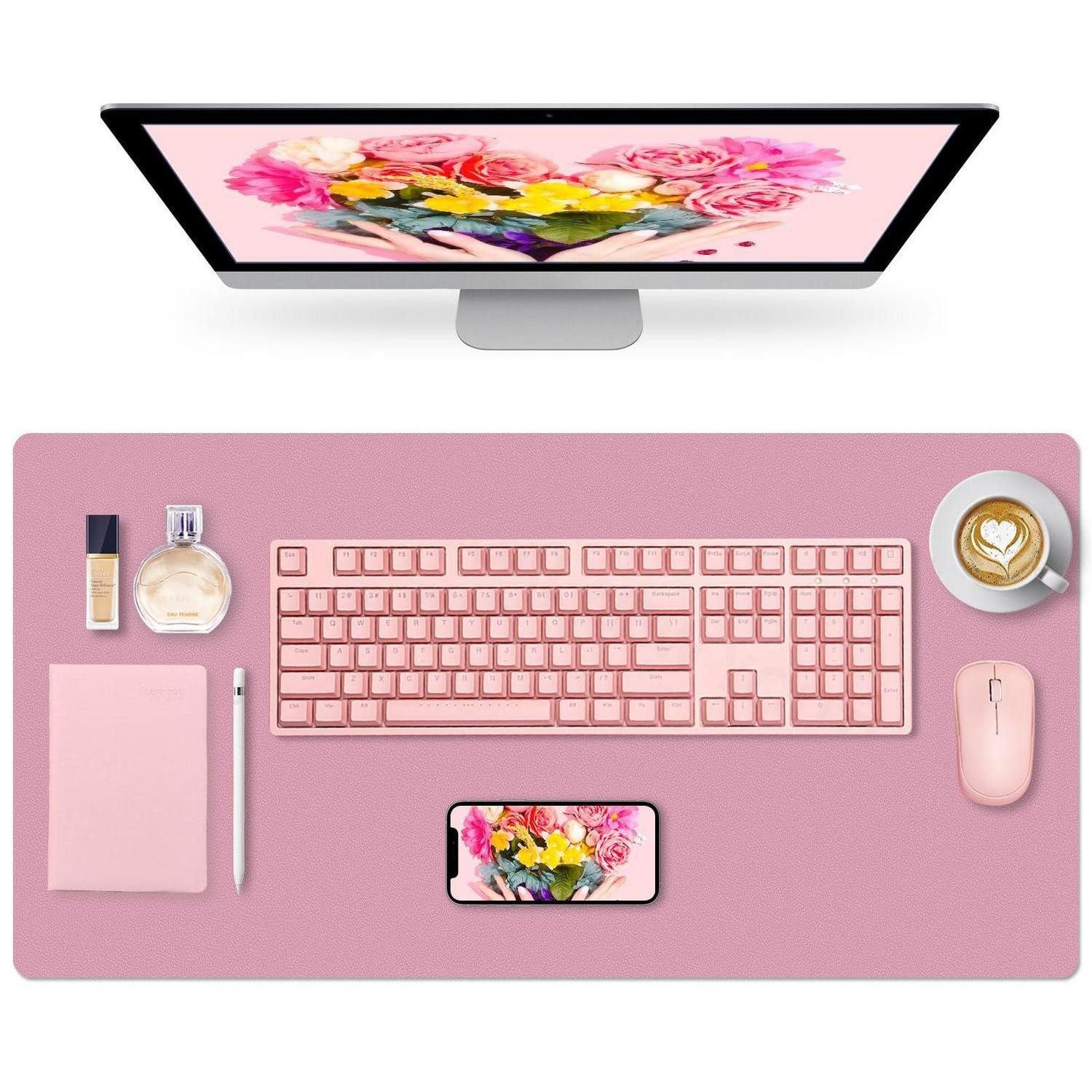 LuxusKollektion Schreibtischunterlage Schreibtischunterlage Pink 80x40cm Kunstleder