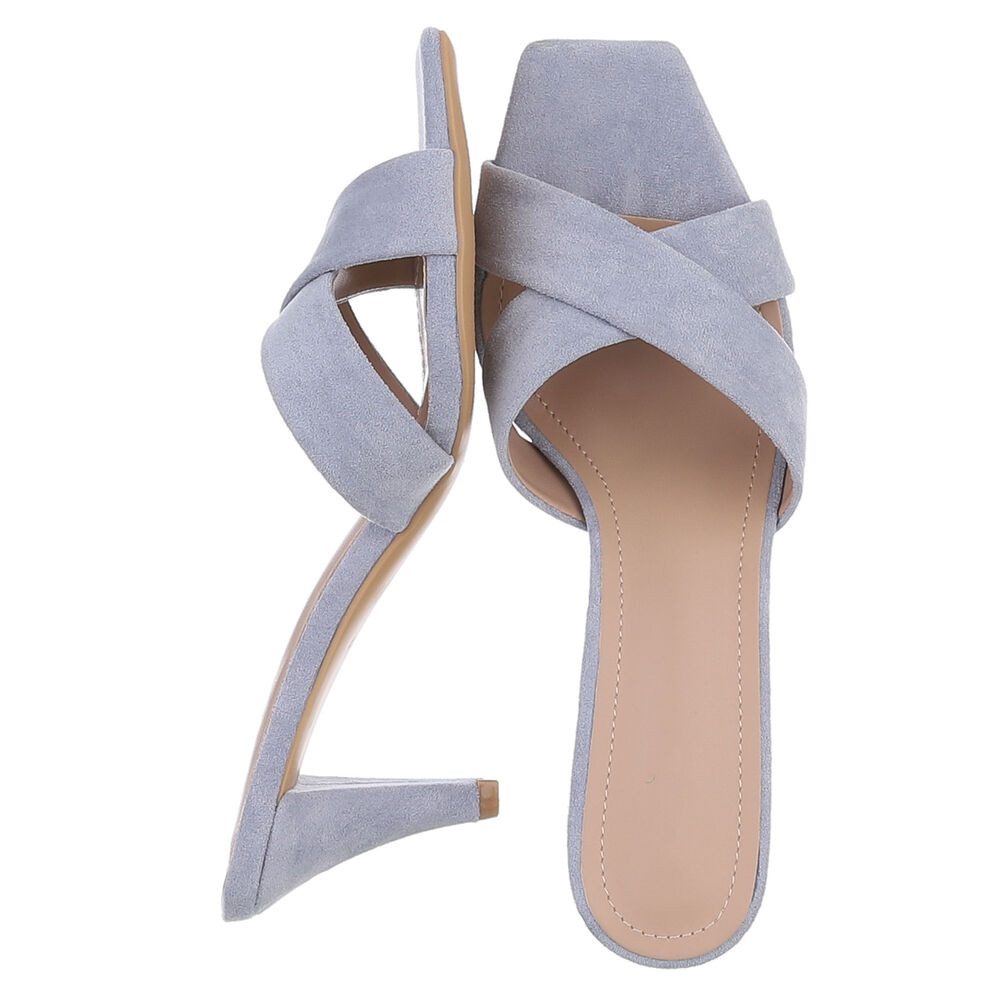Ital-Design Damen Mules Pumps mit Stilettoabsatz und Riemen Pantolette (91895857) Pfennig-/Stilettoabsatz Sandalen & Sandaletten in Hellblau