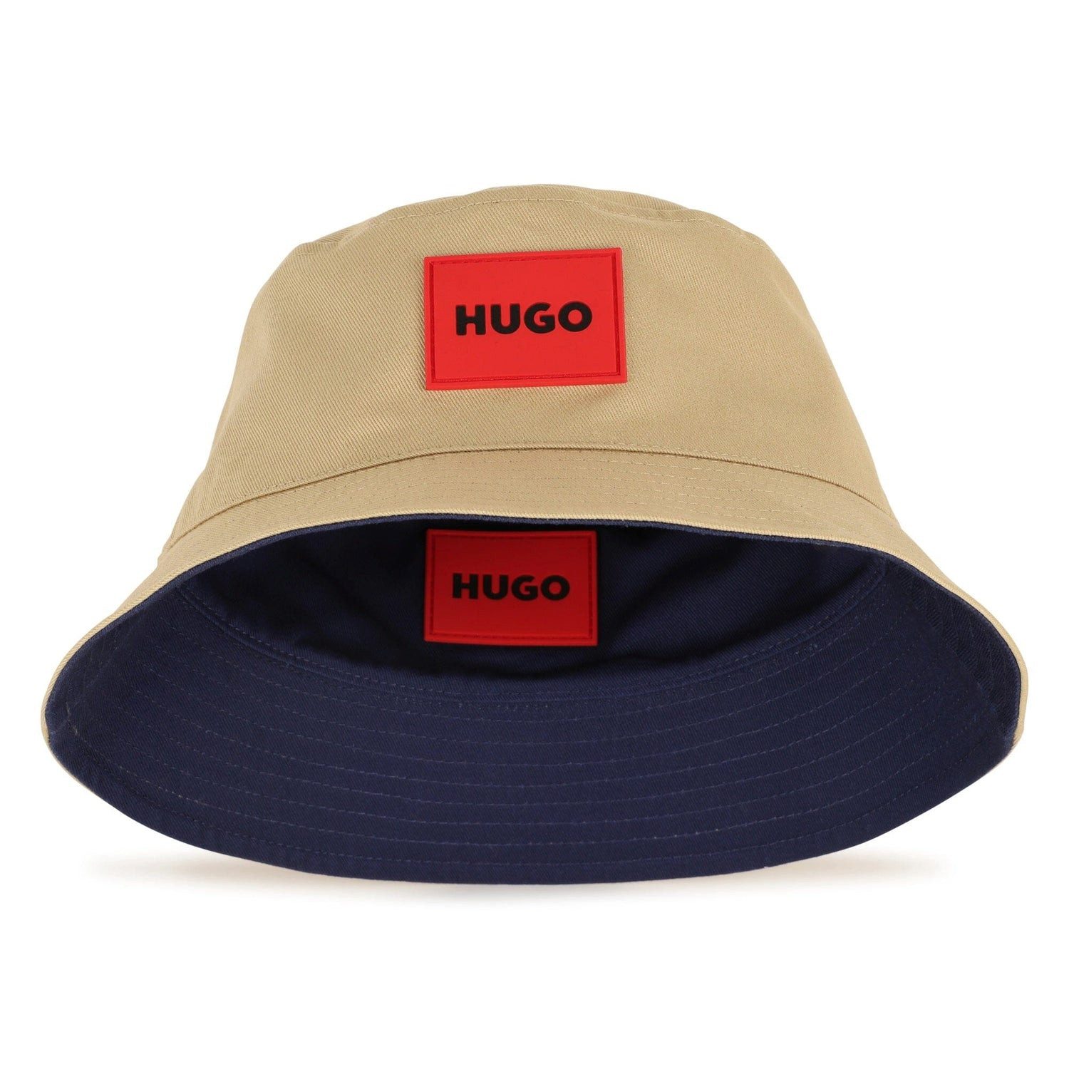 Fischerhut HUGO Kidswear Bucket Hat – wendbar, Farbe: Marine/Beige