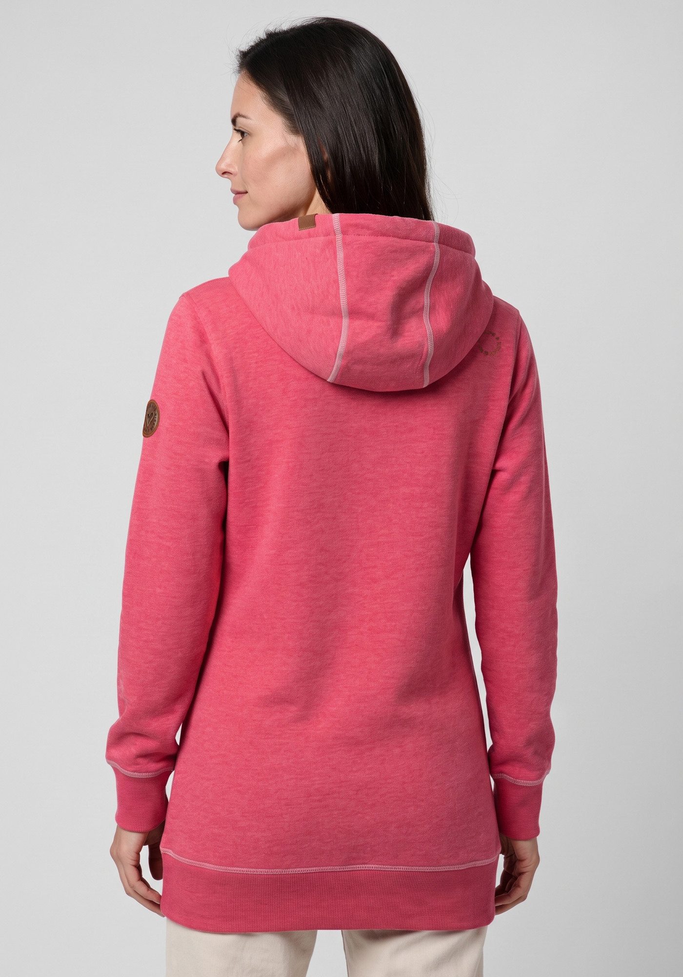 Alife & Kickin Kapuzensweatshirt AlvaAK A schlichtes Kapuzensweatshirt mit Herz-Aufnäher, länger geschnitten – Bild 2 von 5