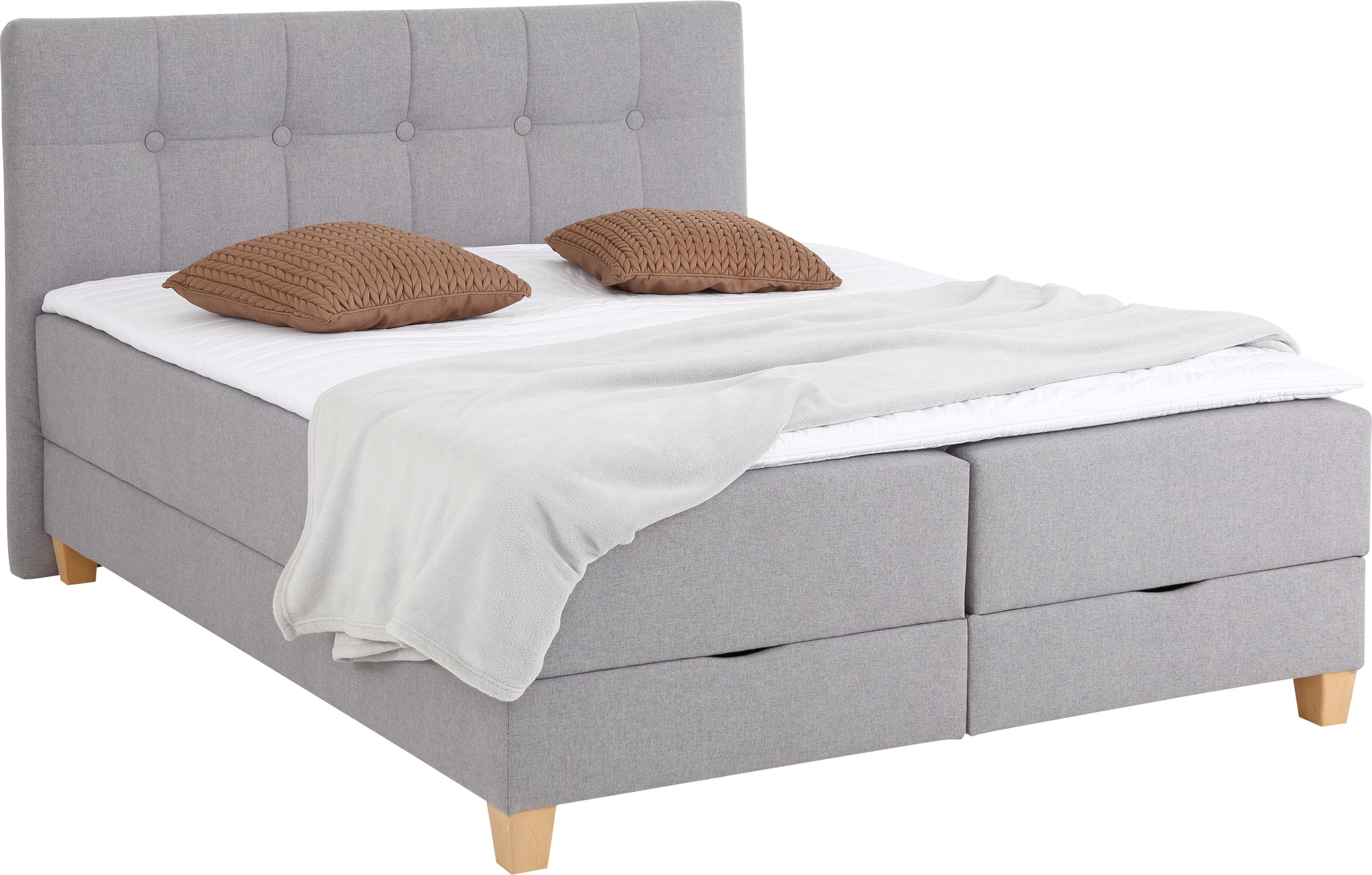 Home affaire Boxbett Lonrai, in H2,H3 & H4 und XXL - Überlänge 220cm wählbar, inkl. Topper