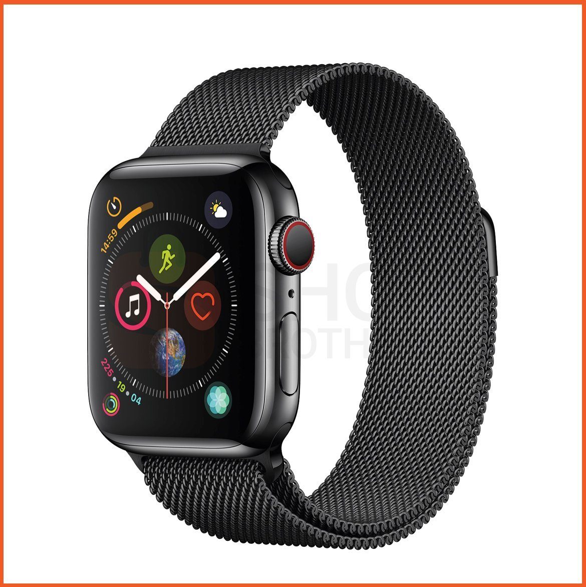 Leicht, Gewebe, Schwarz Magnetisch, Magnetisch Smartwatch-Armband Milanese Edelstahl Mesh Dünn Shopbrothers Armband