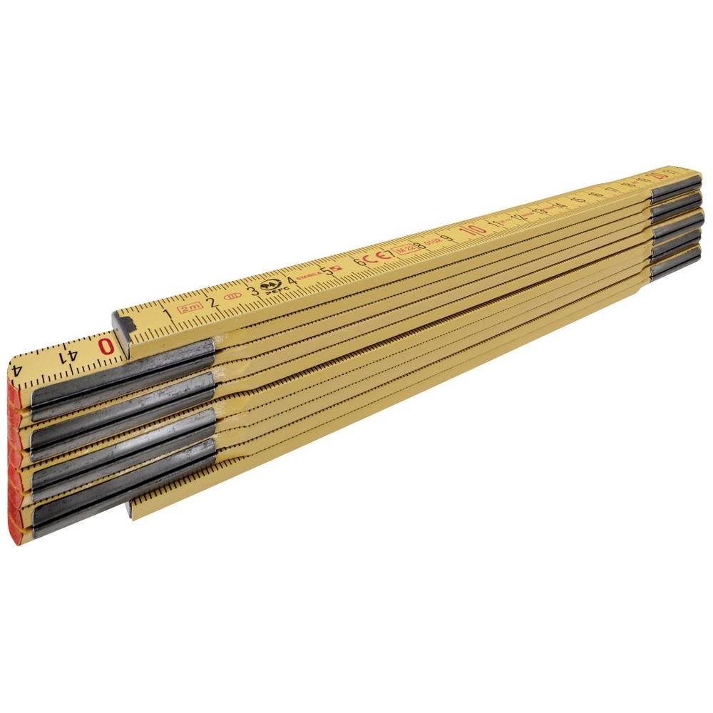 Stabila Maßband Zollstock Type 607, 2 m,metrische Skala, hochwertiger 1104