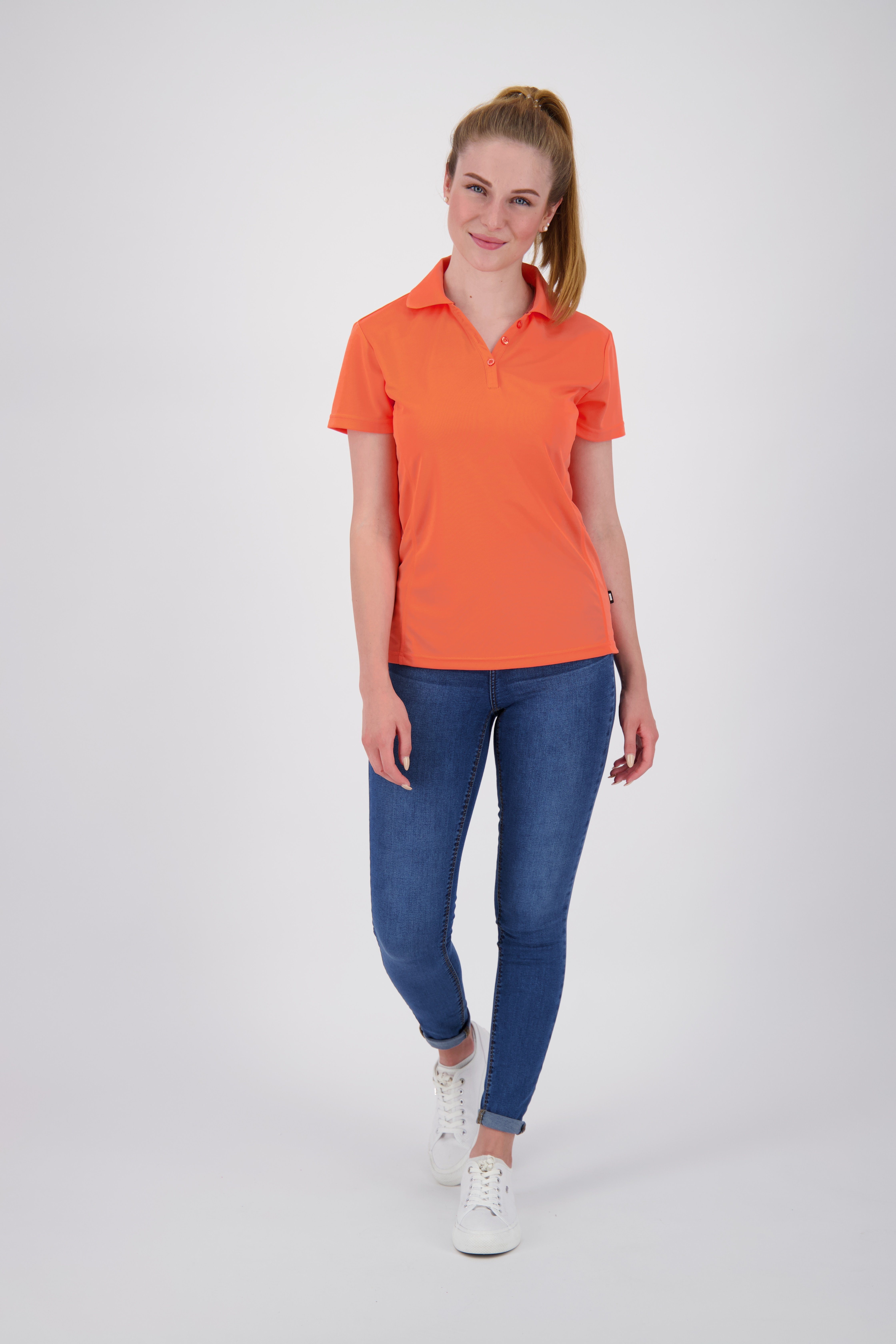 DEPROC Active Poloshirt HEDLEY WOMEN 100% Recycling aus II 3F-Funktions-Piqué Kunstfaser NEW orange