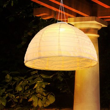 Globo LED Solarleuchte, LED-Leuchtmittel fest verbaut, Warmweiß, LED Solar Decken Pendel Leuchte Garten Terrassen Beleuchtung