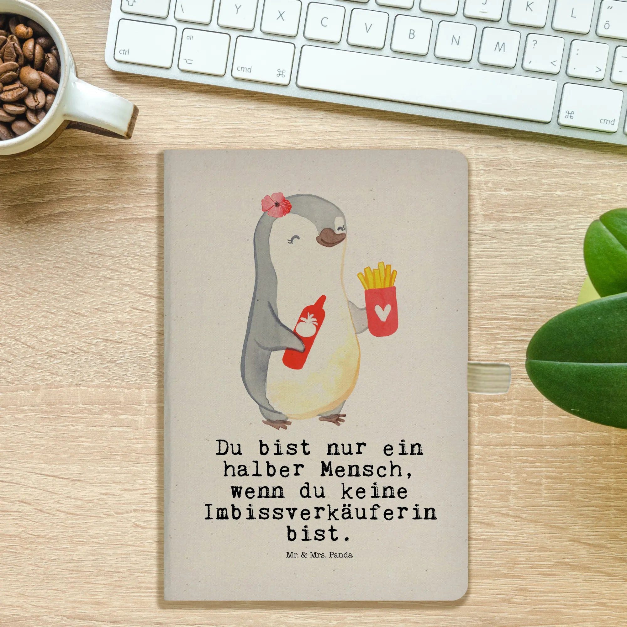 Thumbnail - Mr. & Mrs. Panda Notizbuch Imbissverkäuferin Herz - Transparent - Geschenk, Ausbildung, A5 Heft, Mr. & Mrs. Panda, Kreat...