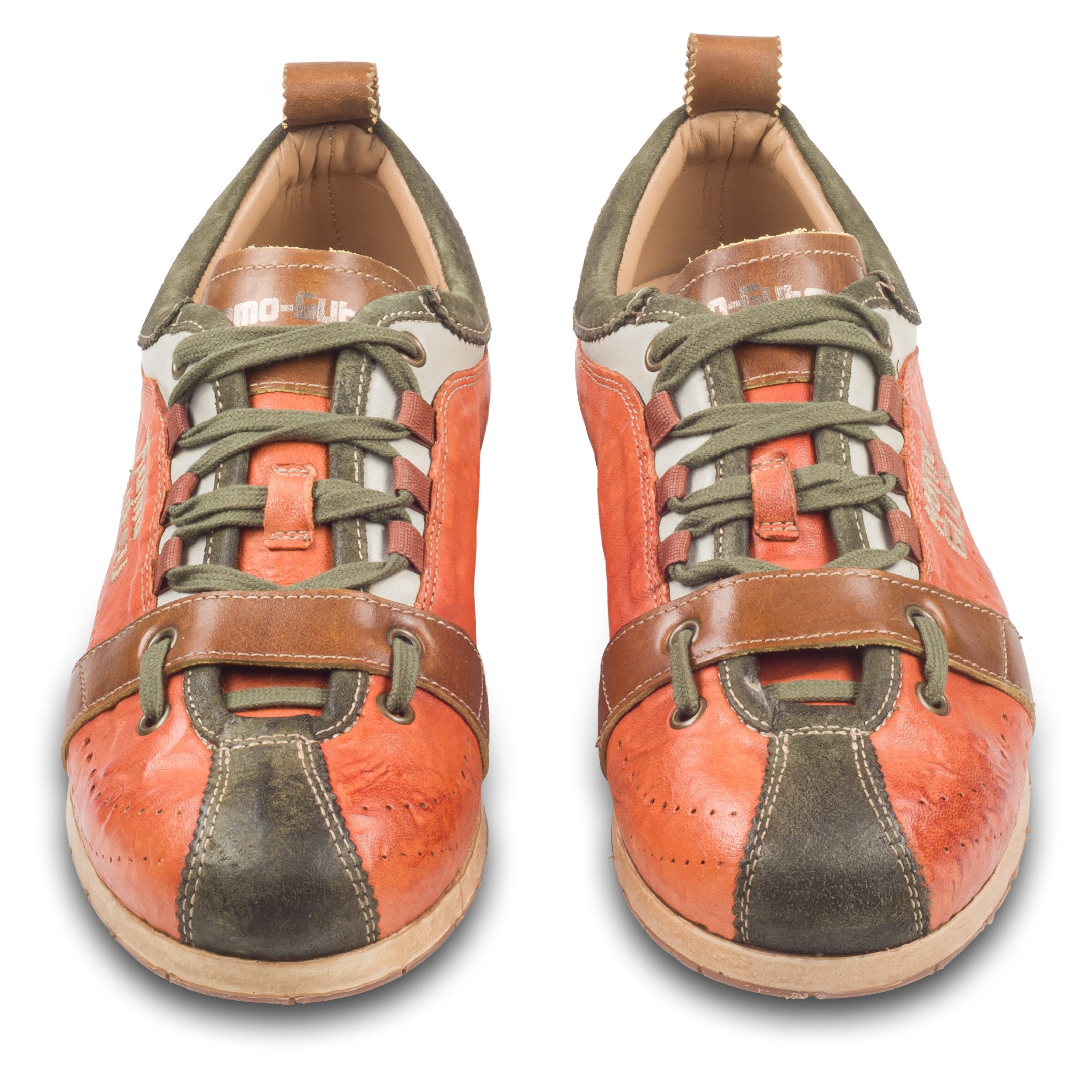 Kamo-Gutsu Herren Sneaker Leder orange/grün (TIFO-017 bosco siena, stonewashed) Sneaker Handgefertigt in Italien