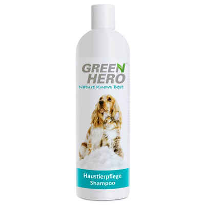 GreenHero Tiershampoo Haustierpflege Shampoo sensitiv für Hunde, 500 ml, gegen Juckreiz, Pflegeshampoo bei trockener & juckender Haut