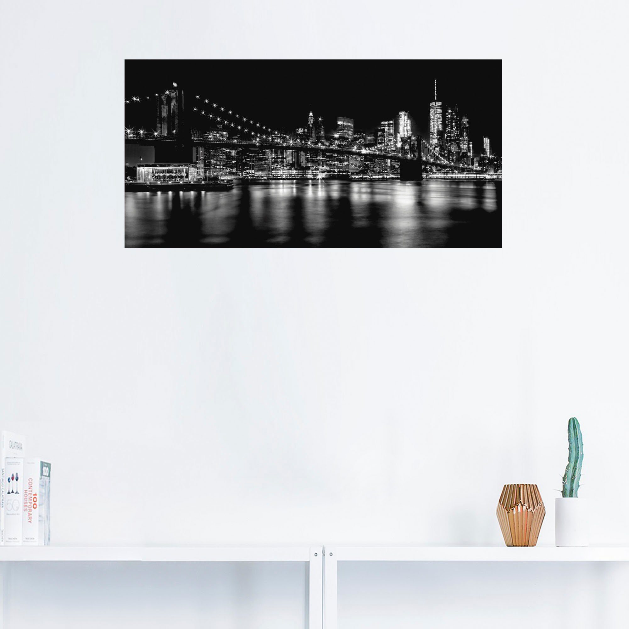 Leinwandbild, Wandbild versch. (1 Manhattan Skyline Artland Größen St), Poster oder Bridge, & in Alubild, Wandaufkleber als Amerika Brroklyn