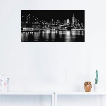 Artland Wandbild Manhattan Skyline & Brroklyn Bridge, Amerika (1 St), als Alubild, Outdoorbild, Wandaufkleber in verschied. Größen