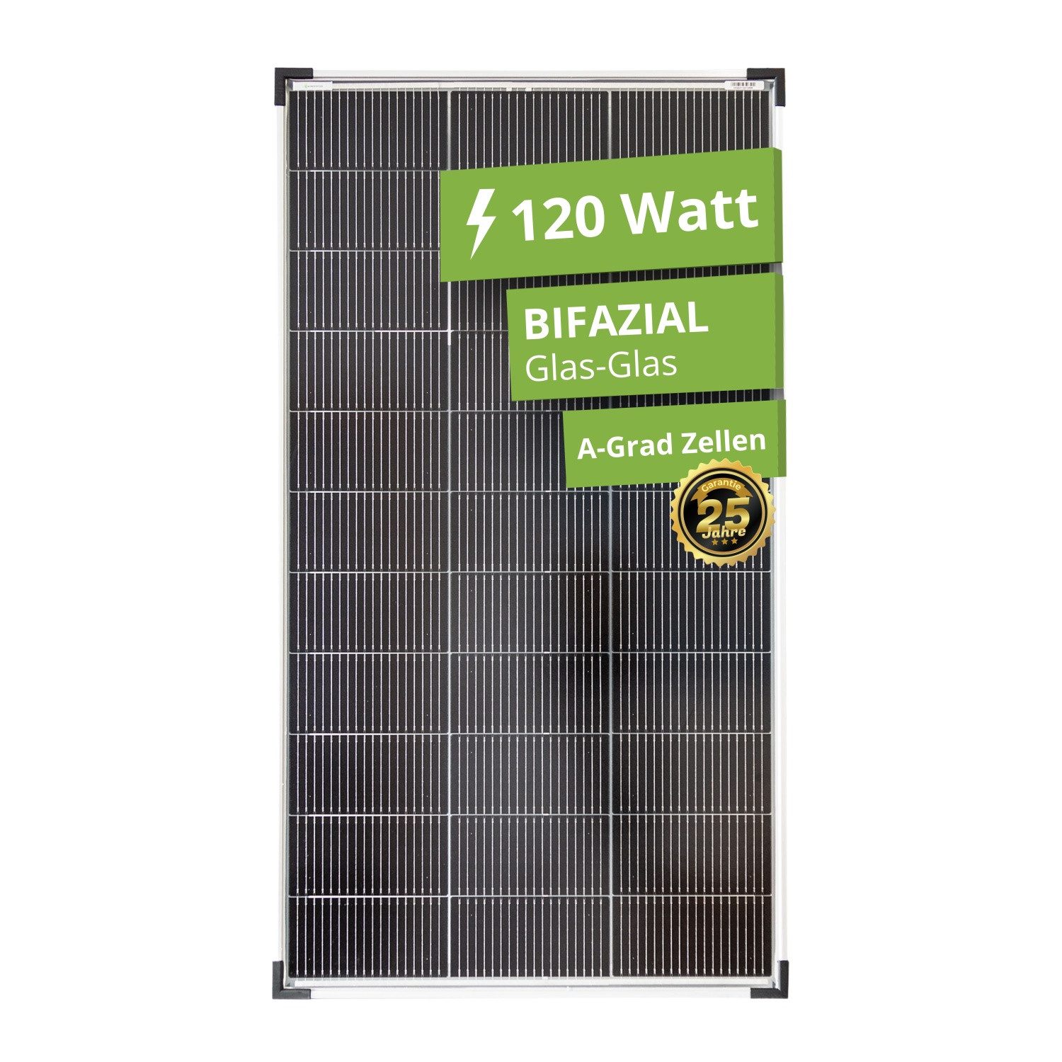 solartronics Solarmodul Monokristallines Solarpanel 120W 18V Bifazial, Monokristallin