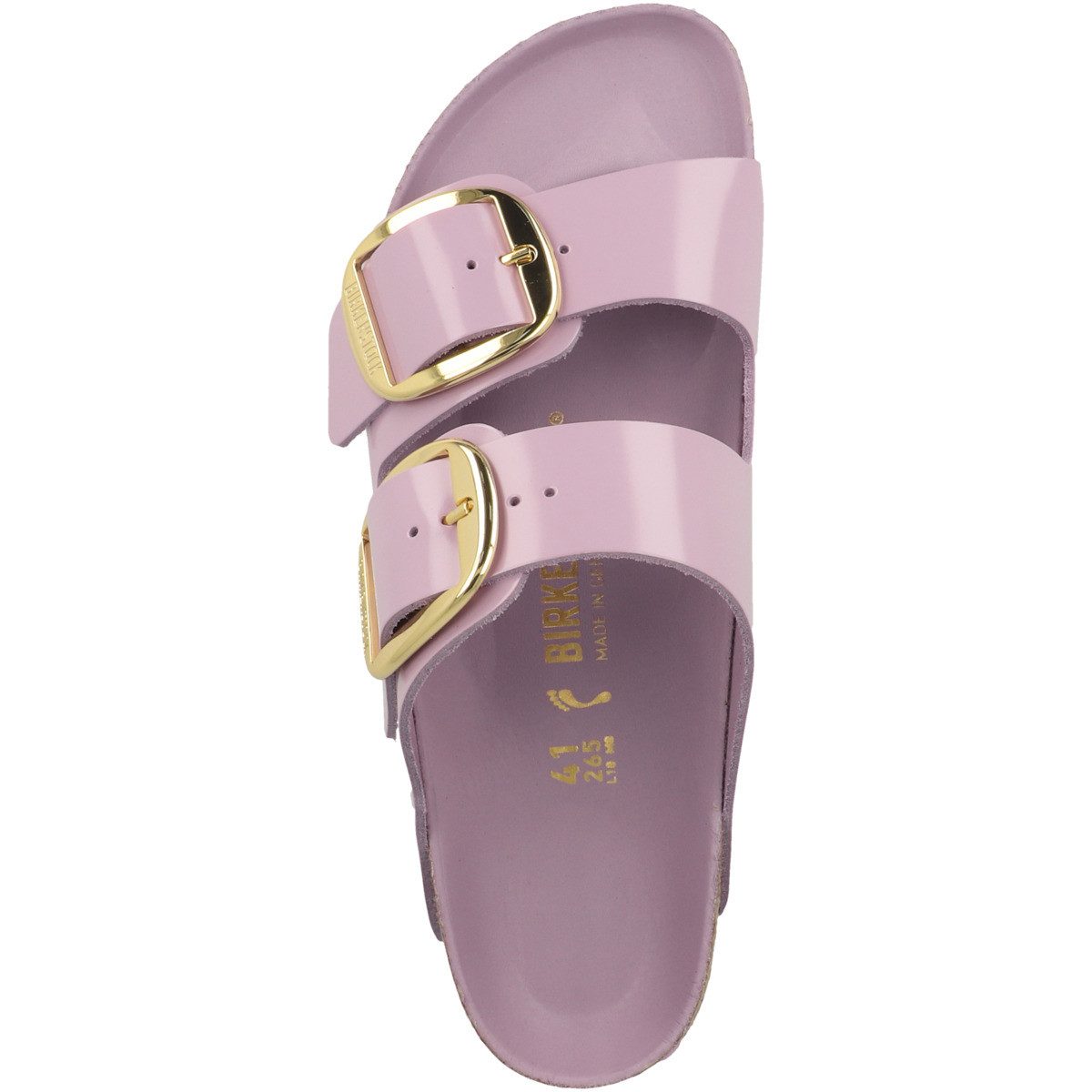 Birkenstock Arizona Big Buckle Naturleder Lack schmal Damen Pantolette Sandaletten, Sommerschuhe, Badeschuhe, Riemchen, Schlappen