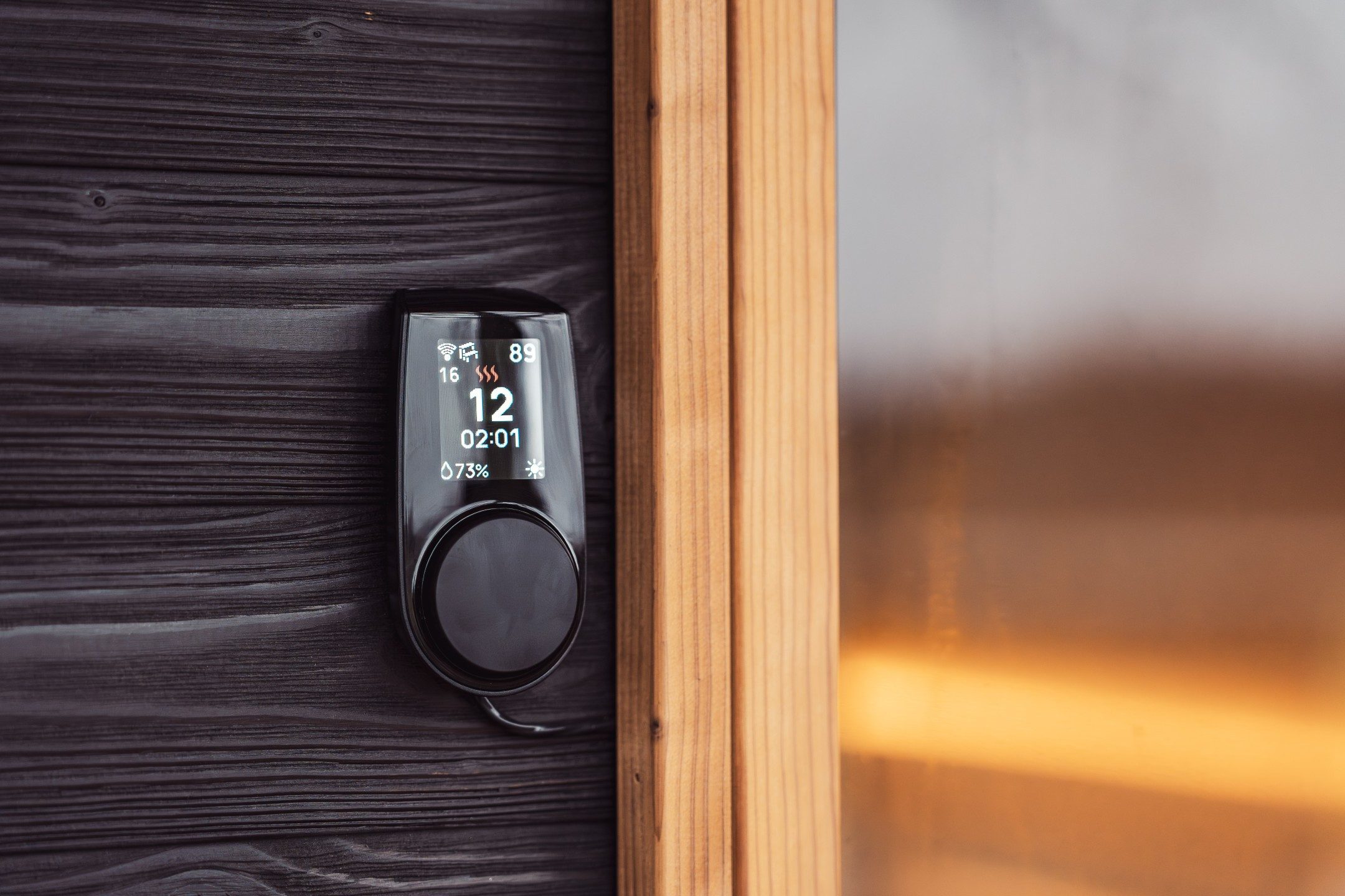 HUUM Sauna-Steuergerät HUUM UKU Bedienpanel Classic für UKU 4.1 und 4.2, Bedienpanel Glas Schwarz, Bedienpanel für HUUM UKU Local und WiFi 4.1 oder 4.2