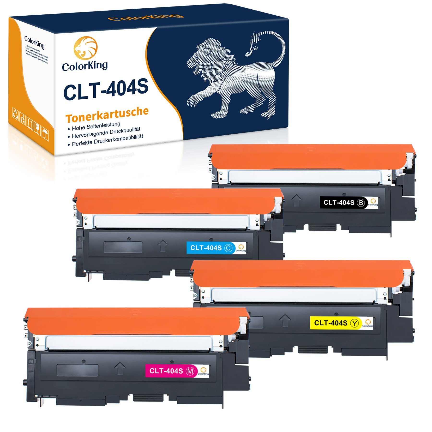 ColorKing Tonerkartusche 4 Toner CLT-P404C 404S für Samsung Xpress C48X C480W C480FW