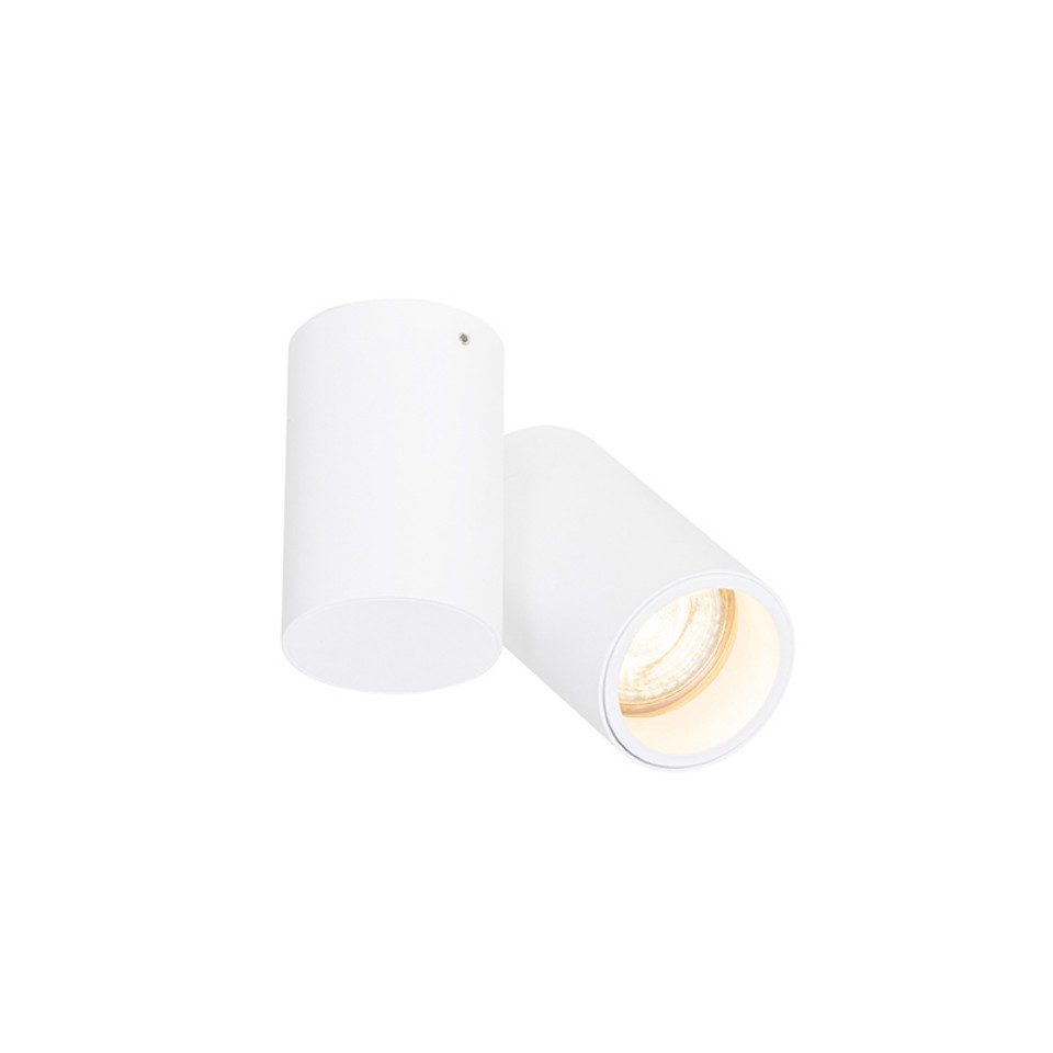 Qazqa LED Aufbaustrahler Michael, ohne Leuchtmittel, GU10, Weiß, Design, Stahl, 1-flammig
