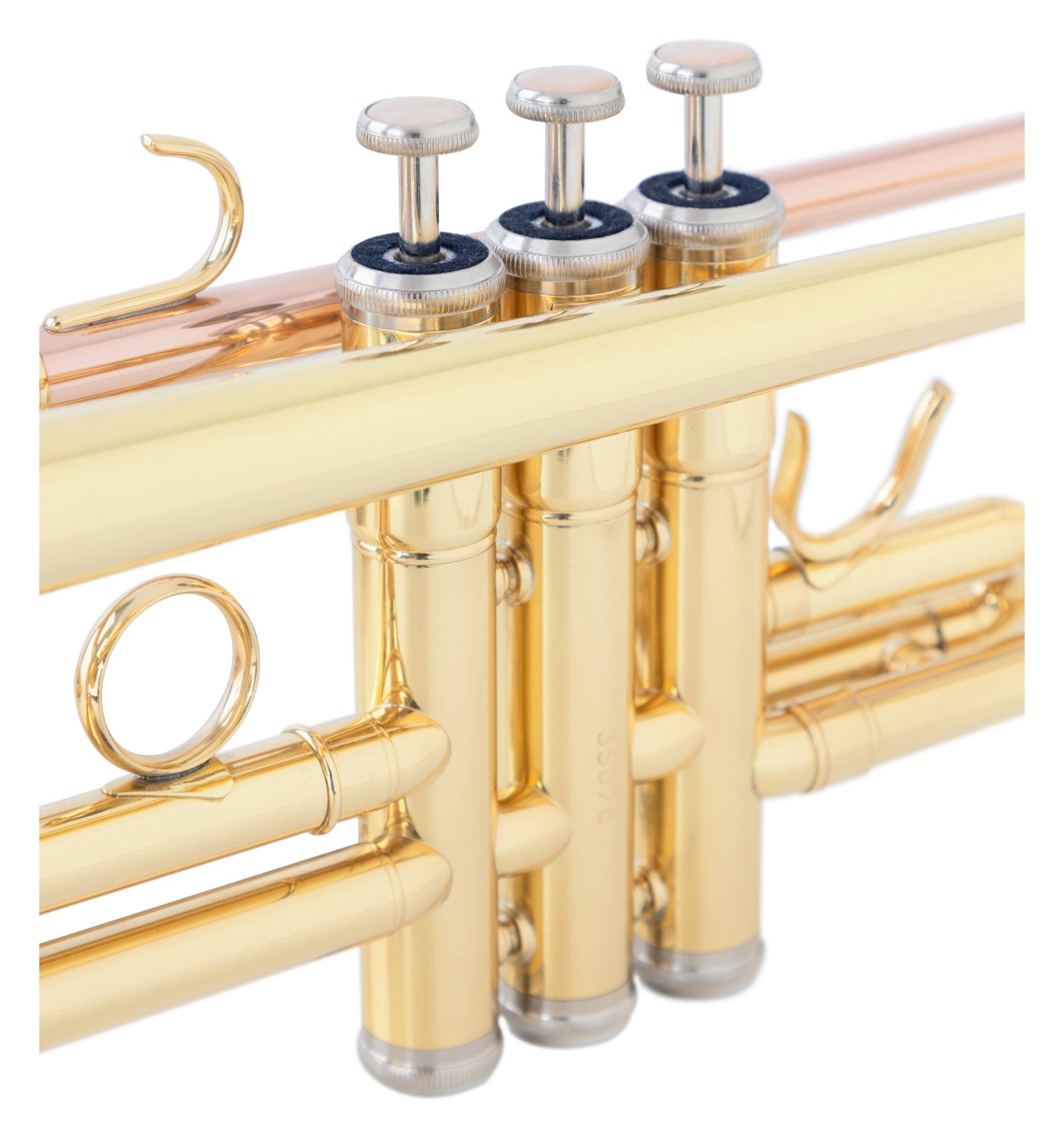 Classic Cantabile Trompete TR-30L Trompete mit 3 Monel-Ventile Bb, inkl. Koffer & Mundstück, Züge: Neusilber, Mundrohr: Goldmessing – Bild 3 von 5