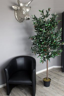 Kunstpflanze künstlicher Olivenbaum Premium 2070 Blätter Echtholzstamm Olive, Arnusa, Höhe 185 cm