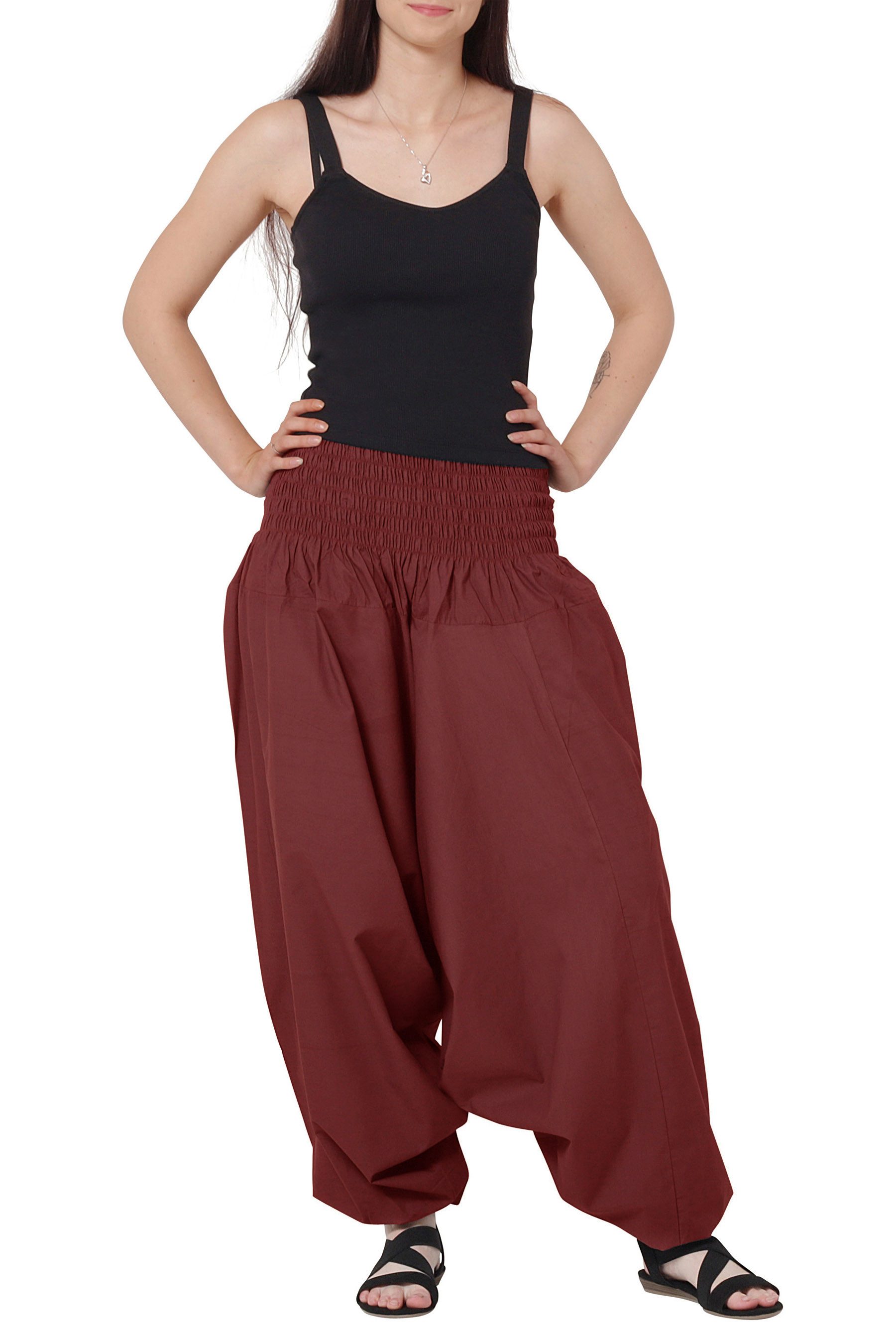 Haremshose Extragroße Haremshose XXL Aladinhose für Damen und Herren Rot
