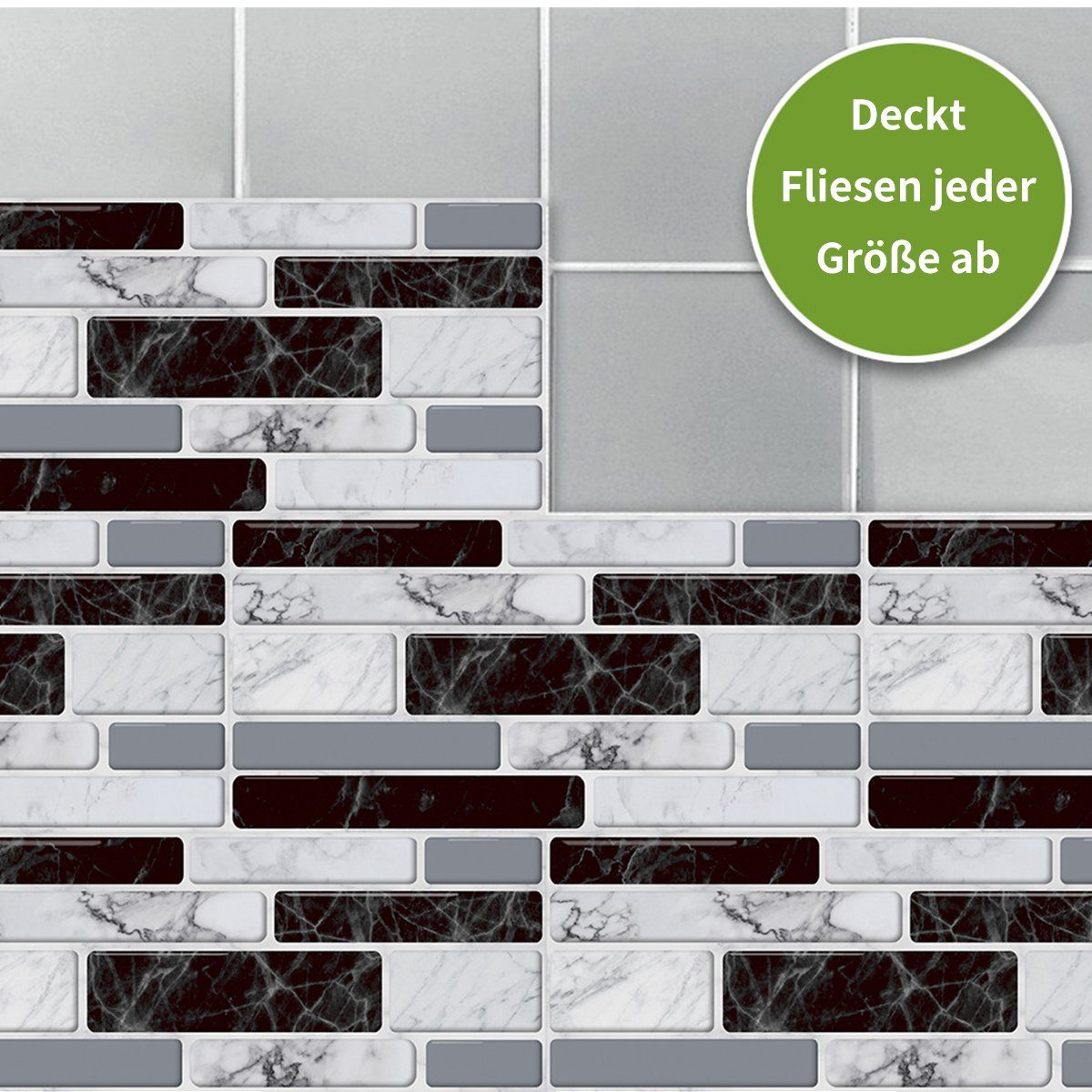 DOPWii Fliesenaufkleber 54 Stück Wandtattoos,Selbstklebende 3D Wandaufkleber,20x10cm (54 St)