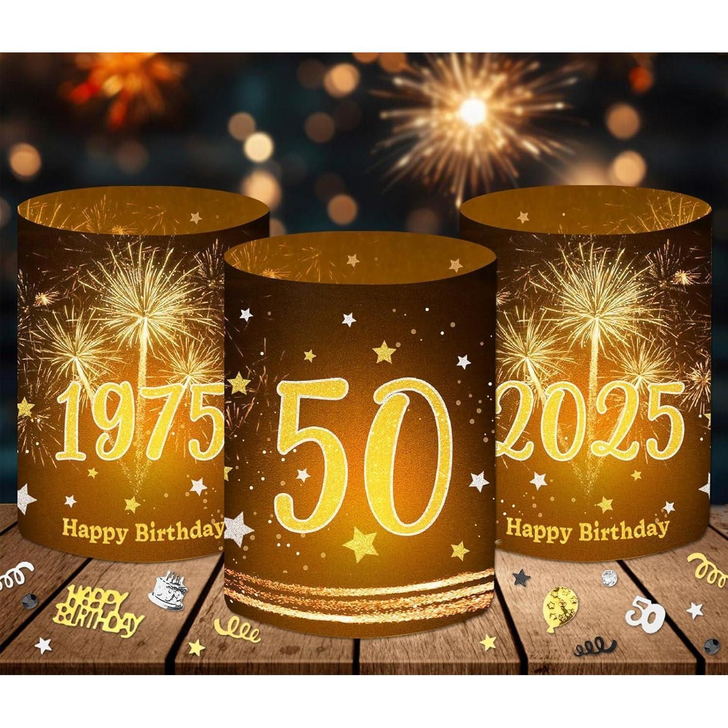 LuxusKollektion Windlicht Windlicht 12 Tischdeko 50 Geburtstag 500 Konfetti Deko 50 Geburtstag