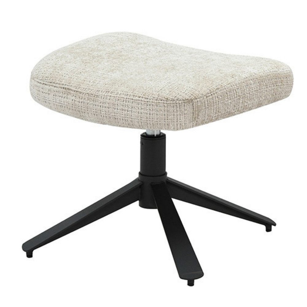 LebensWohnArt Sitzhocker Drehbarer Hocker HEAVEN champagner-beige Strukturstoff