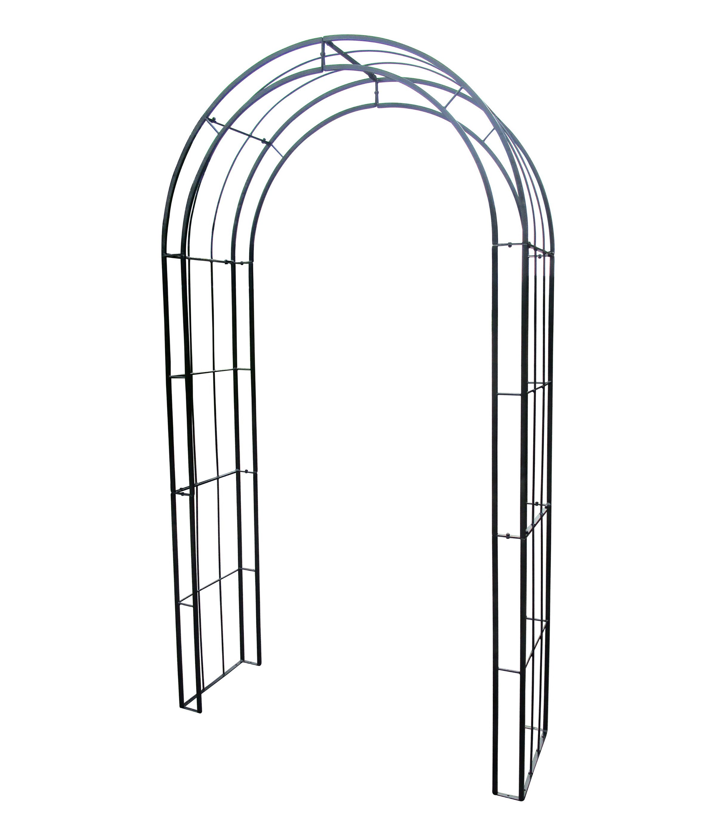 Dehner Rosenbogen Kletterbogen York, 126 x 38 x 232 cm, Eisen, langlebige Rankhilfe für Kletterpflanzen, wetterbeständig