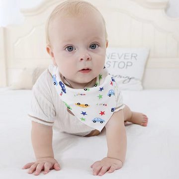 CALIYO Lätzchen Lätzchen Baby, 8/10 Stück Dreieckstuch Baby 100 % Baumwolle, Musselin Halstuch Baby mit 2 Verstellbares Druckknopf, Baby Halstuch, (wickeln, 10-St)