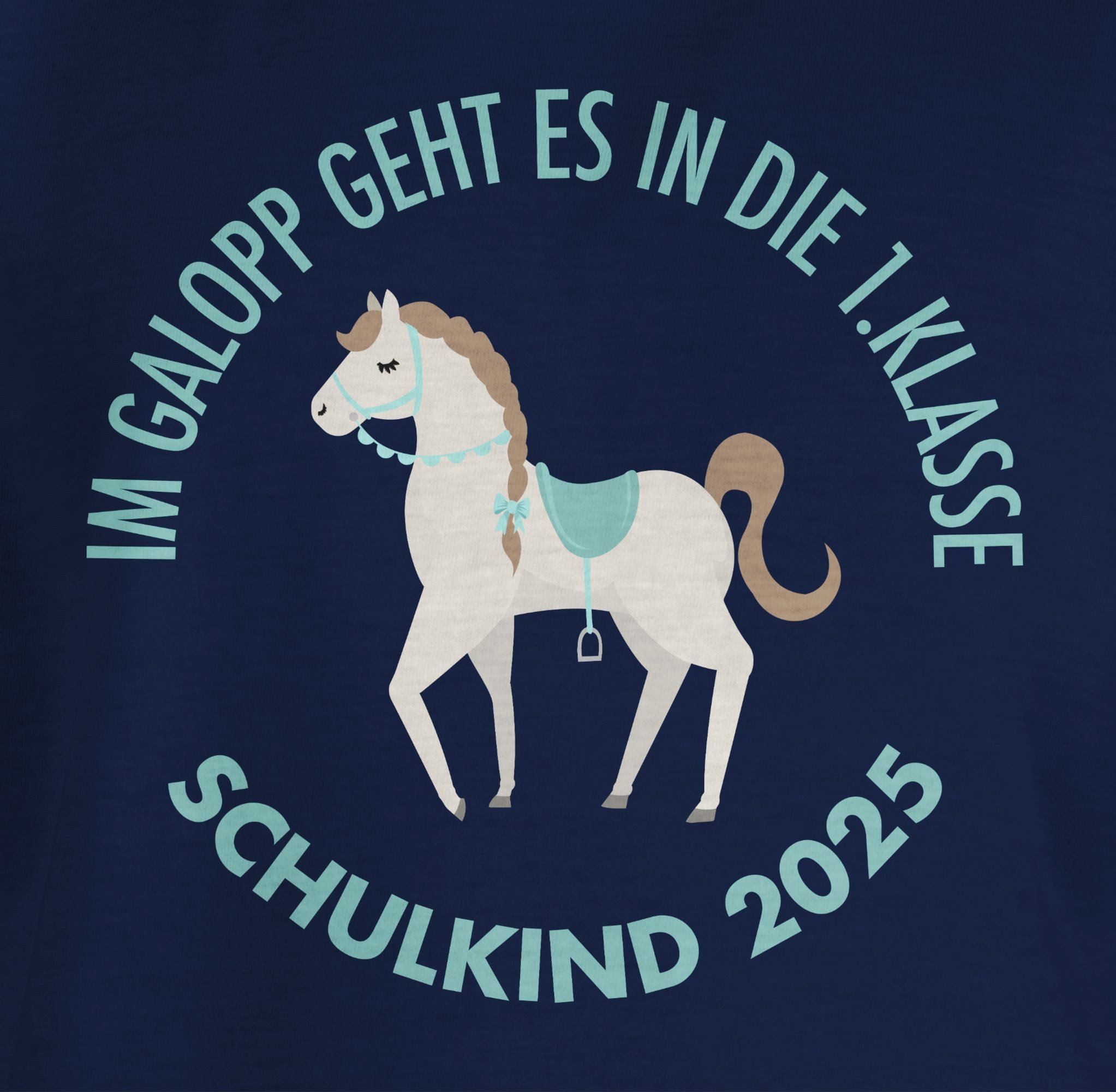 Shirtracer T-Shirt Im Galopp Schulkind 2025 Einschulung Mädchen