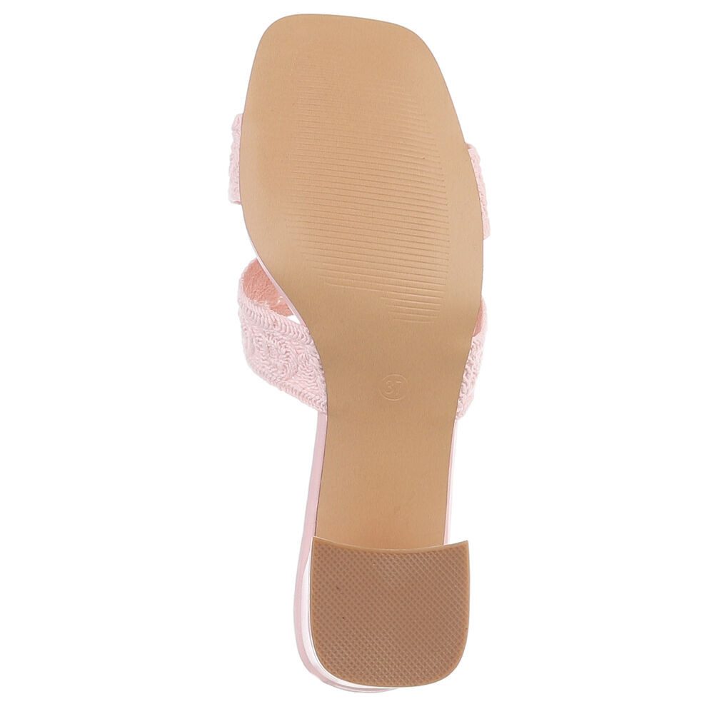 Ital-Design Elegante Damen Sandalen mit Komfort und stilvollem Design Pantolette (91512496) Blockabsatz Sandalen & Sandaletten in Hellrosa