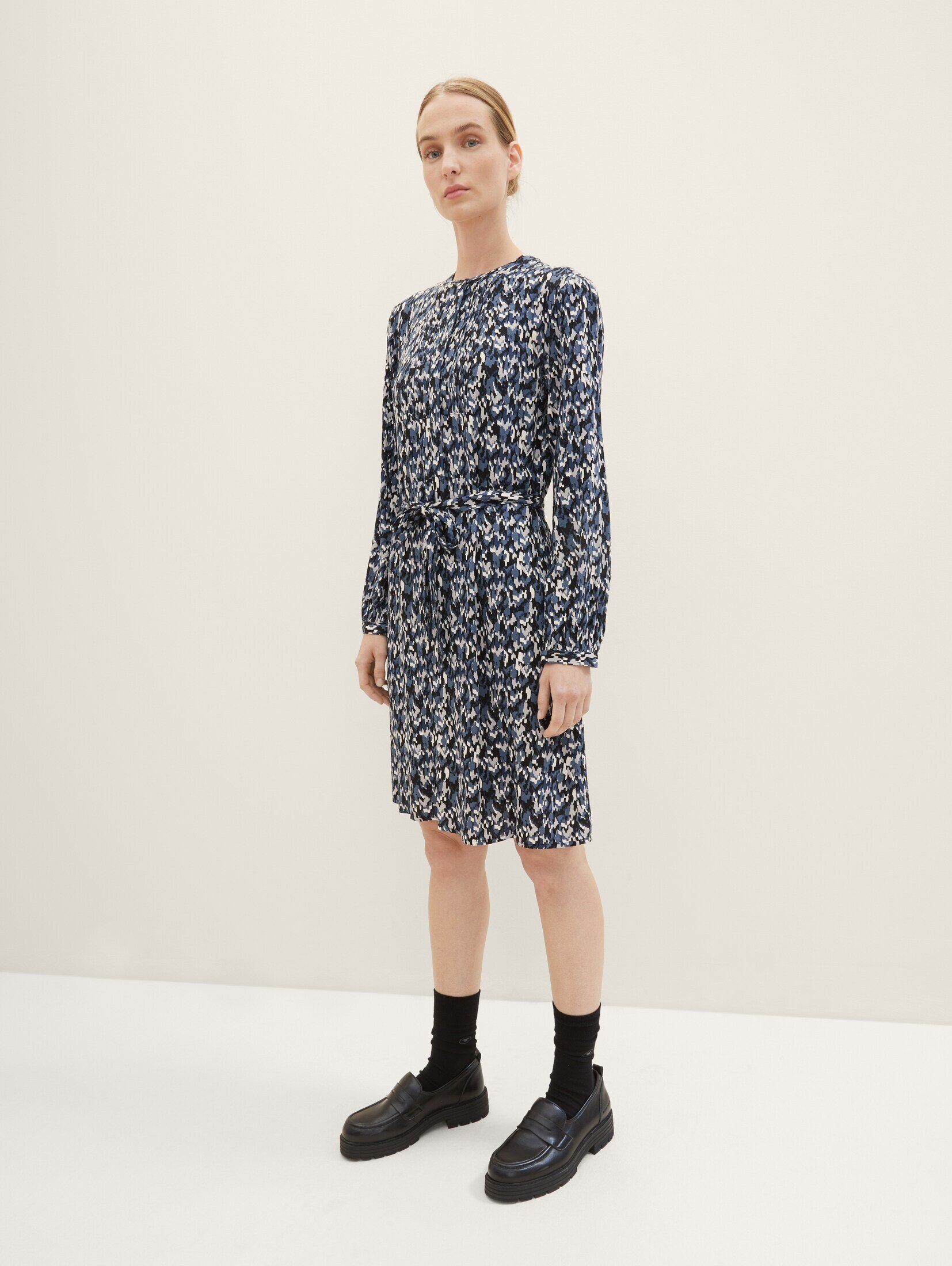 TOM TAILOR Jerseykleid Kleid mit Struktur black small texture design