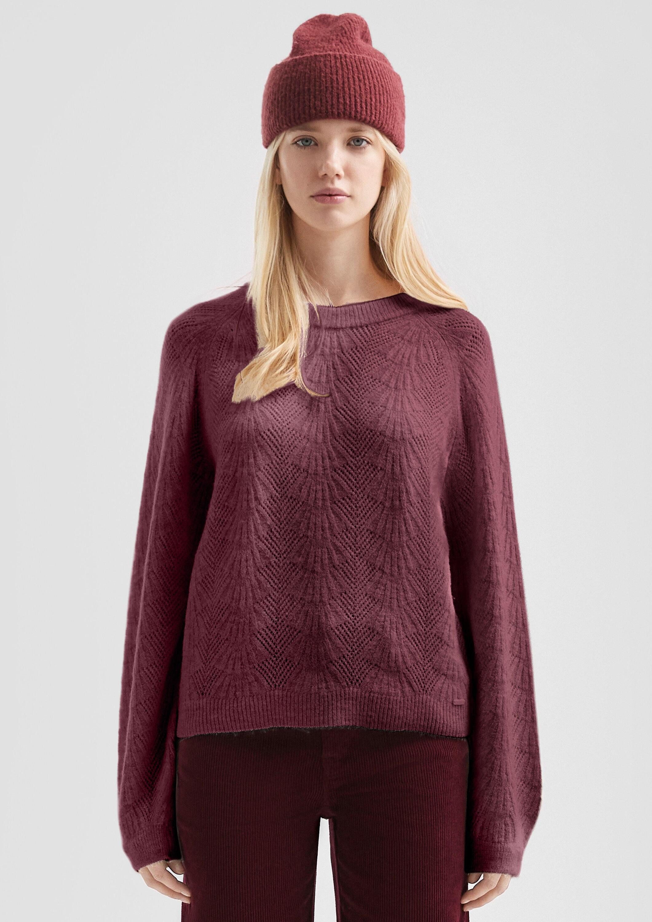 QS Longpullover Strickpullover Weicher Pullover mit Ajourmuster günstig online kaufen