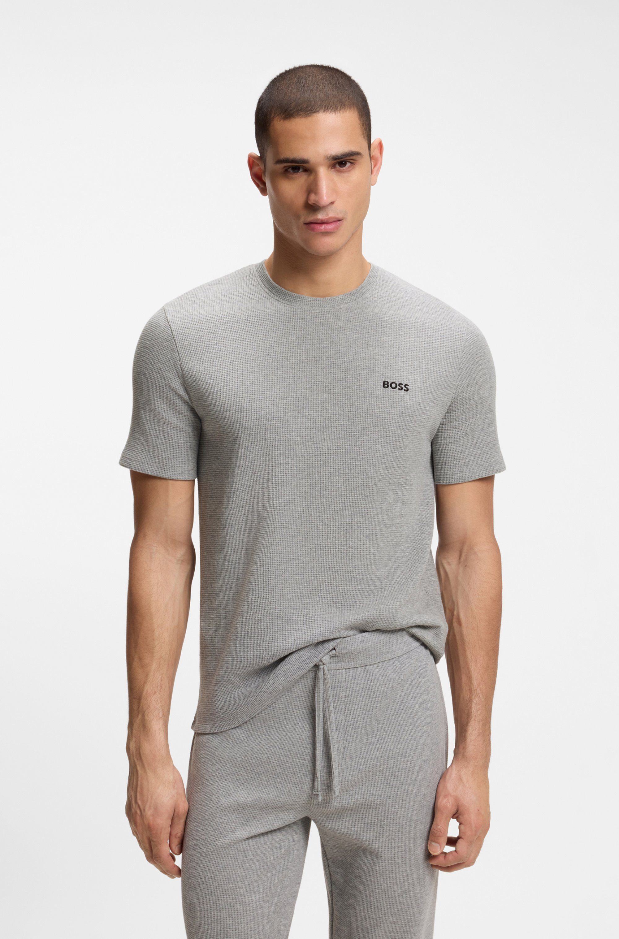 BOSS Pyjamaoberteil Waffle T-Shirt