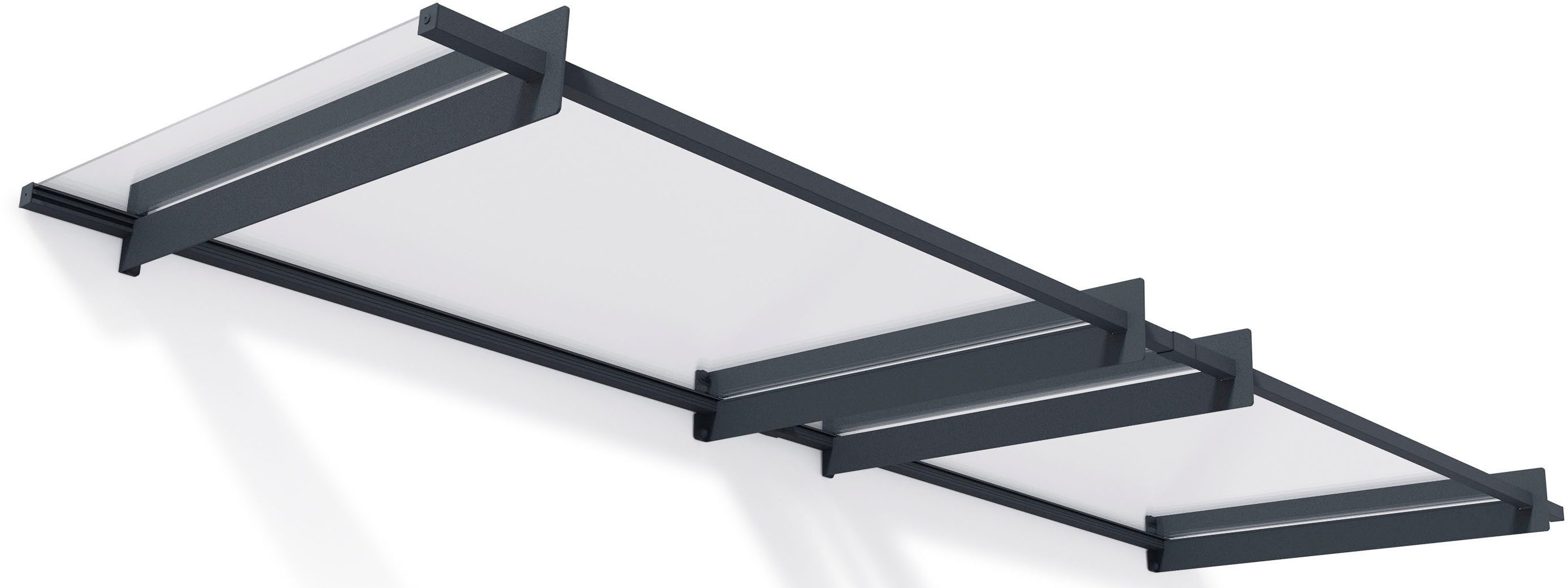 Palram - Canopia Vordach Nancy, Alu Anthrazit Paneel Klar