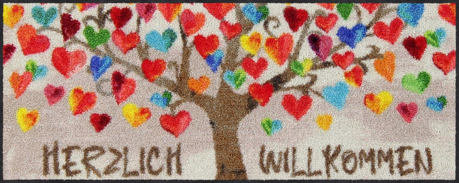 Salonloewe Fußmatte Fußabtreter klein 30x75 Herzbaum, Läufer Mini, Höhe: 300 mm