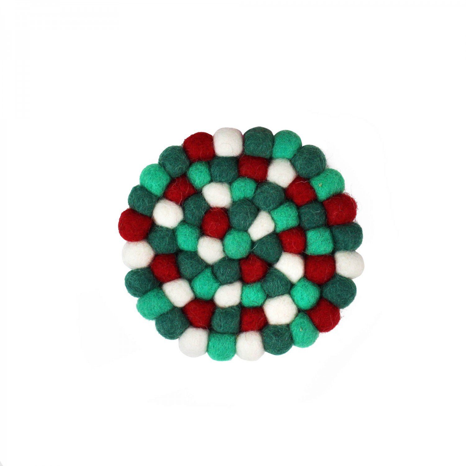 mitienda Glasuntersetzer Topfuntersetzer aus Filz Bälle 10 cm grün/rot