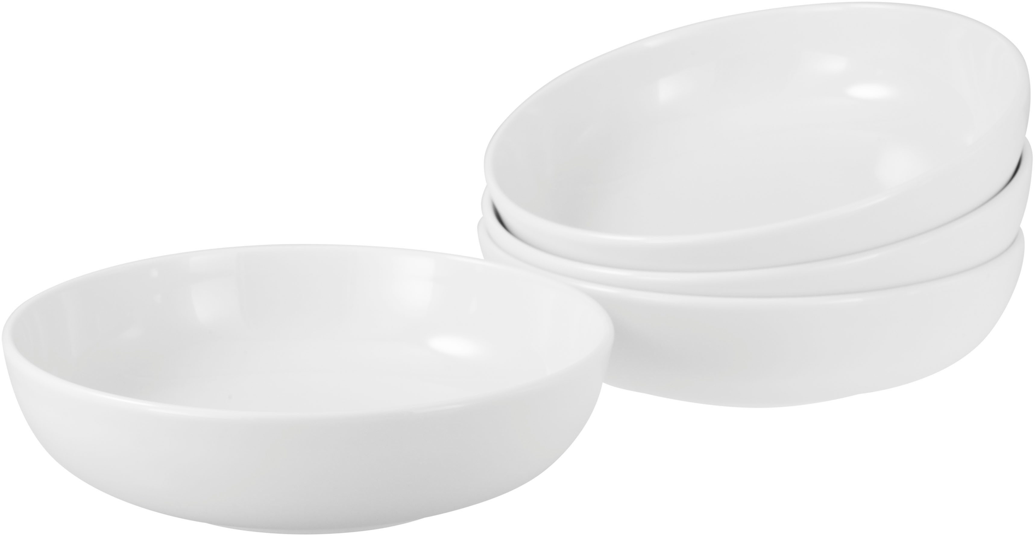 CreaTable Schale Allround Weiss, Poke Bowl 21 cm 4-tlg, Porzellan, (Set, 4-tlg), Daily Use, Zeitlos