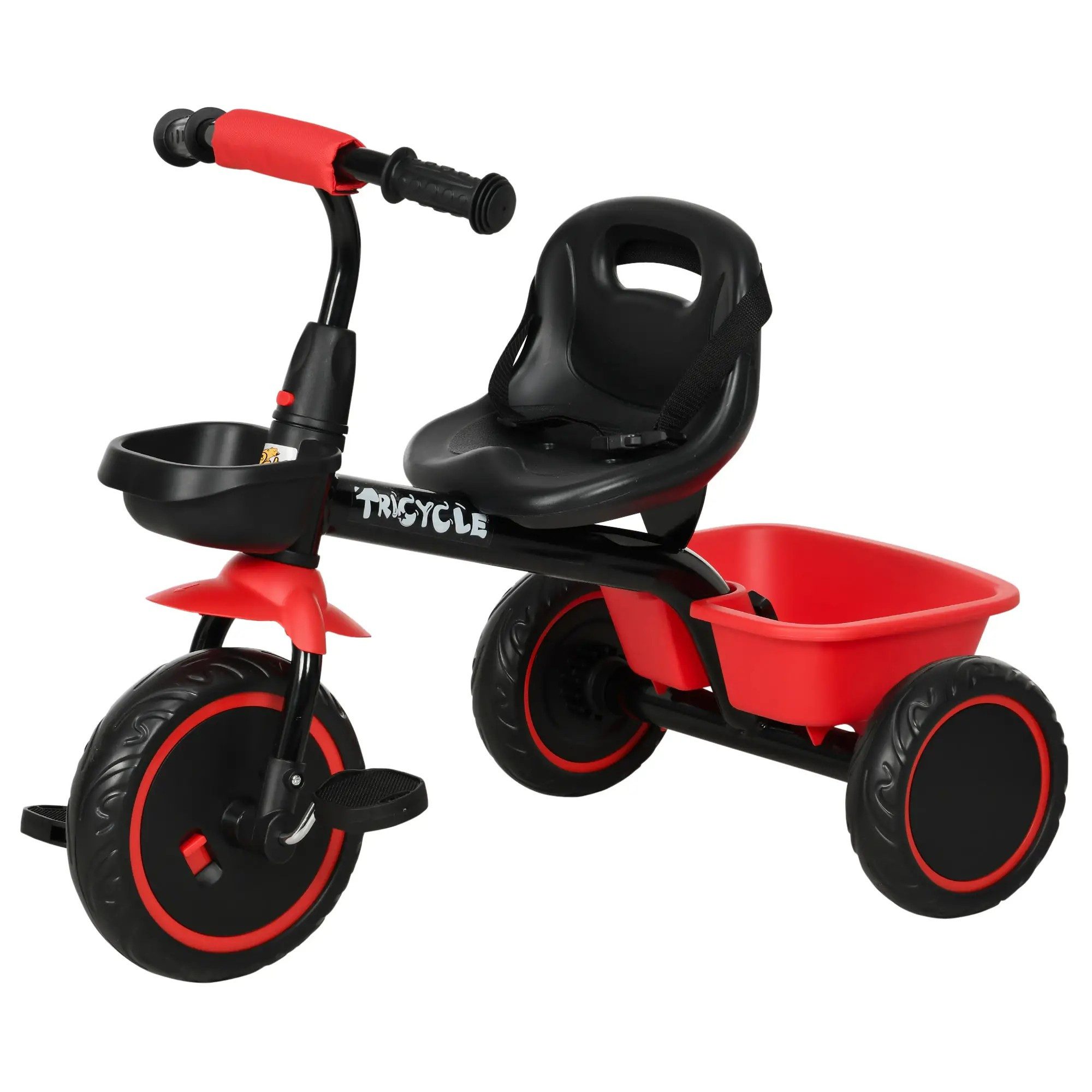 BlingBin Dreirad Kinderdreirad Kinderfahrrad mit Beckengurt Pedalen, Kinderrad mit höhenverstellbarer Sitz für Kinder 2-5 Jahre