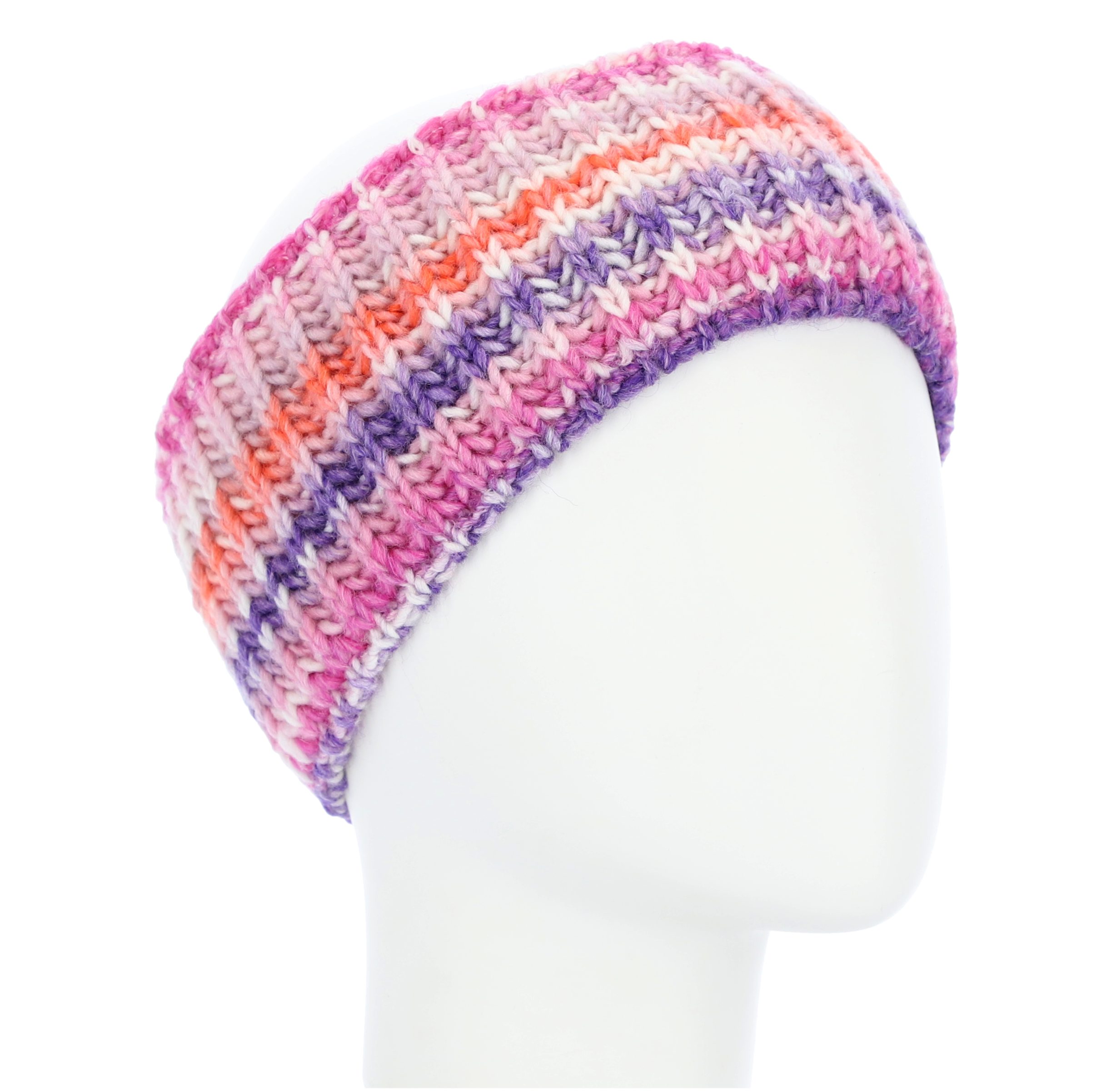 Stirnband Strickstrinband mit Farbverlauf und Fleeceeinsatz