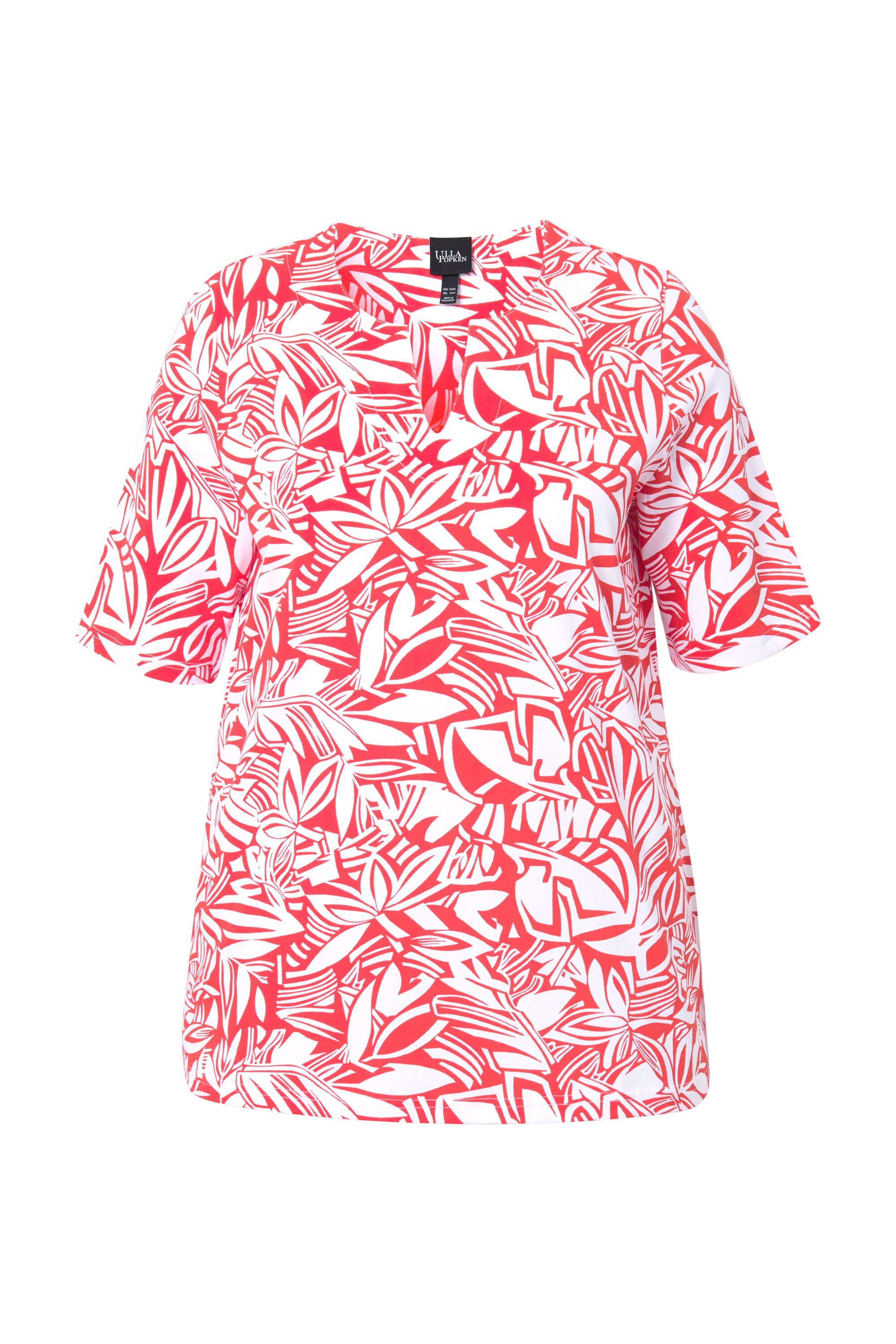 Ulla Popken T-Shirt T-Shirt Blätter A-Linie günstig online kaufen