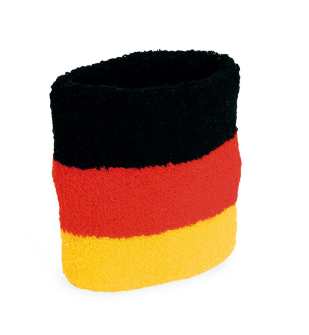 Fries Schweißband Deutschland Schweißarmband Schweißband Schwarz Rot Gold Fan EM Party, Deutschlandfarben