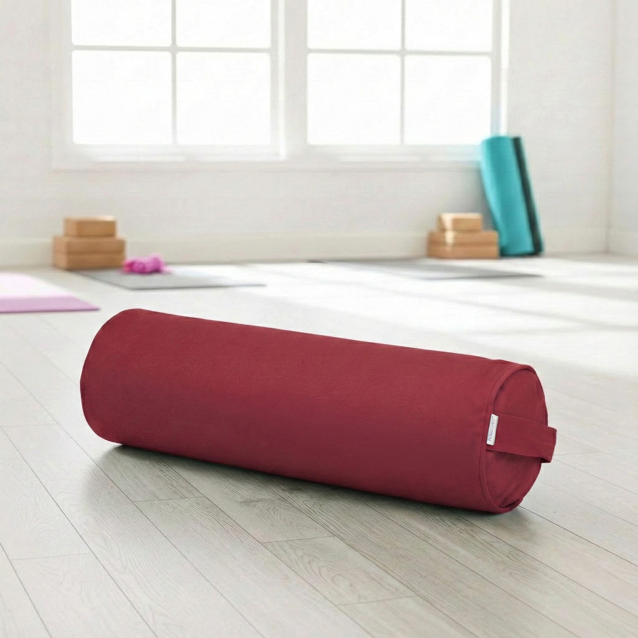 Yogistar Yogakissen Yoga-Bolster yin - basic - rund, Bolster: Baumwollbezug, separates Inlett, Bio-Dinkelspelzfüllung