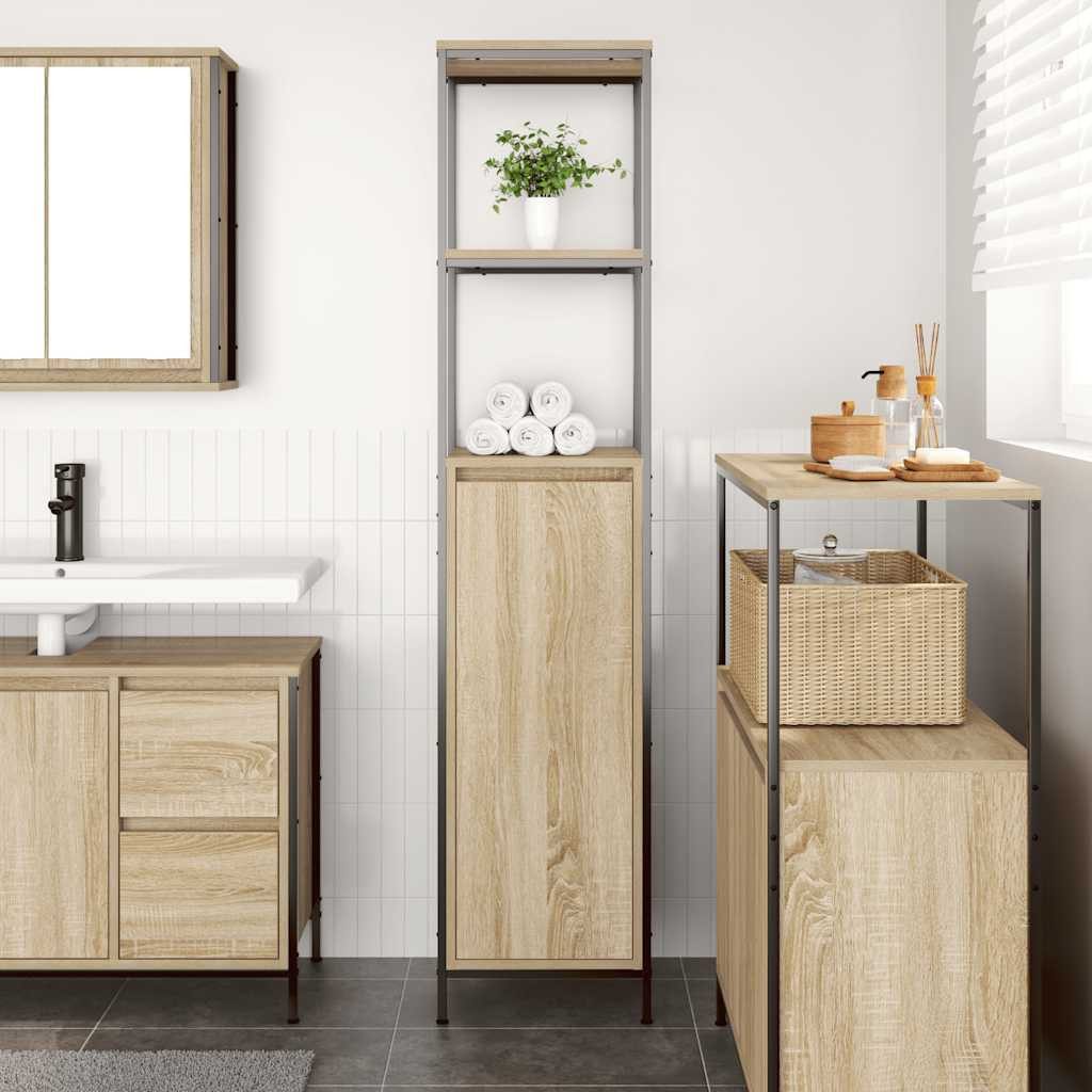 vidaXL Badezimmerspiegelschrank Badschrank mit Regalen Sonoma-Eiche günstig online kaufen