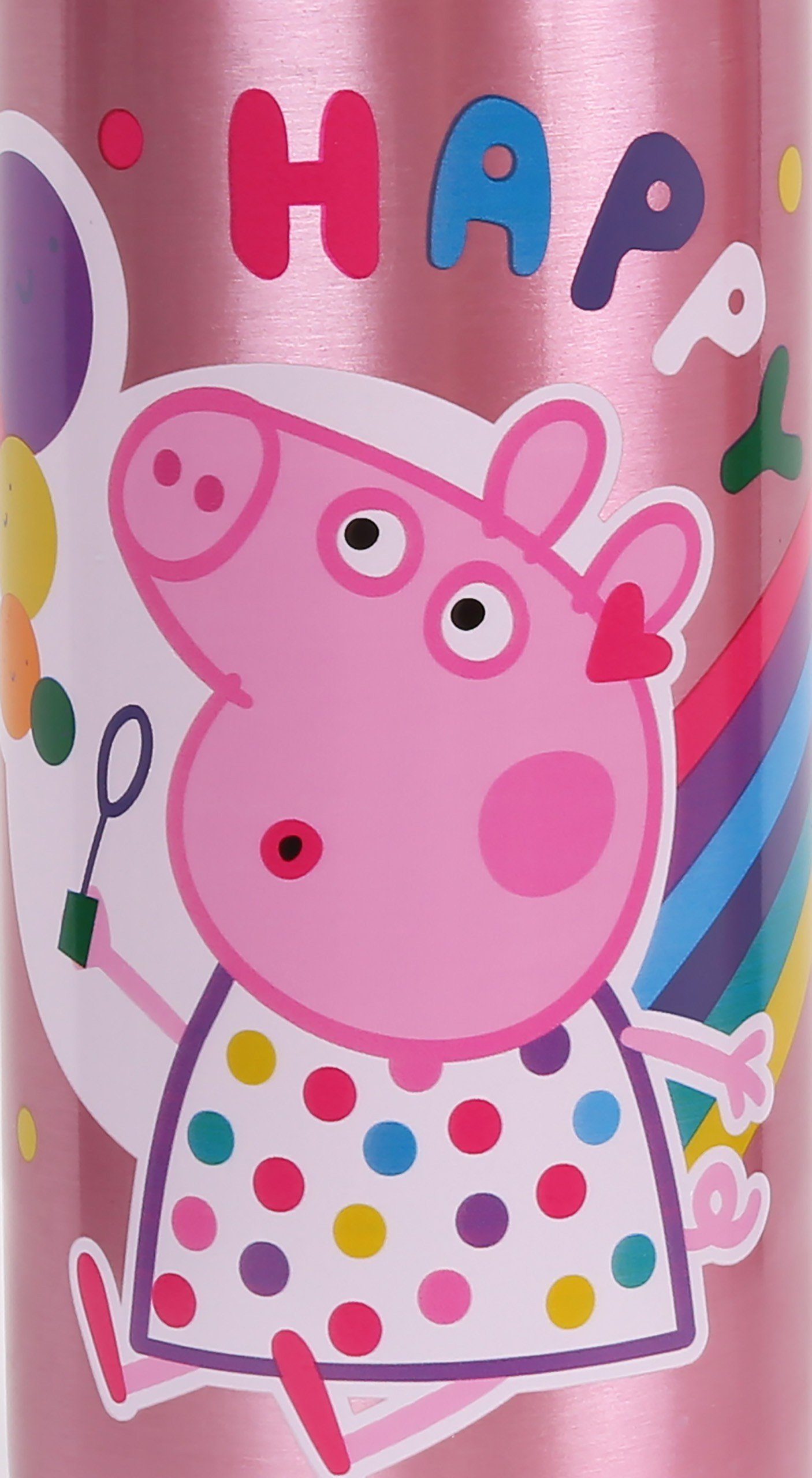 Peppa Pig Thermoflasche Peppa Wutz Rosa Aluminium Trinkflasche 600ml