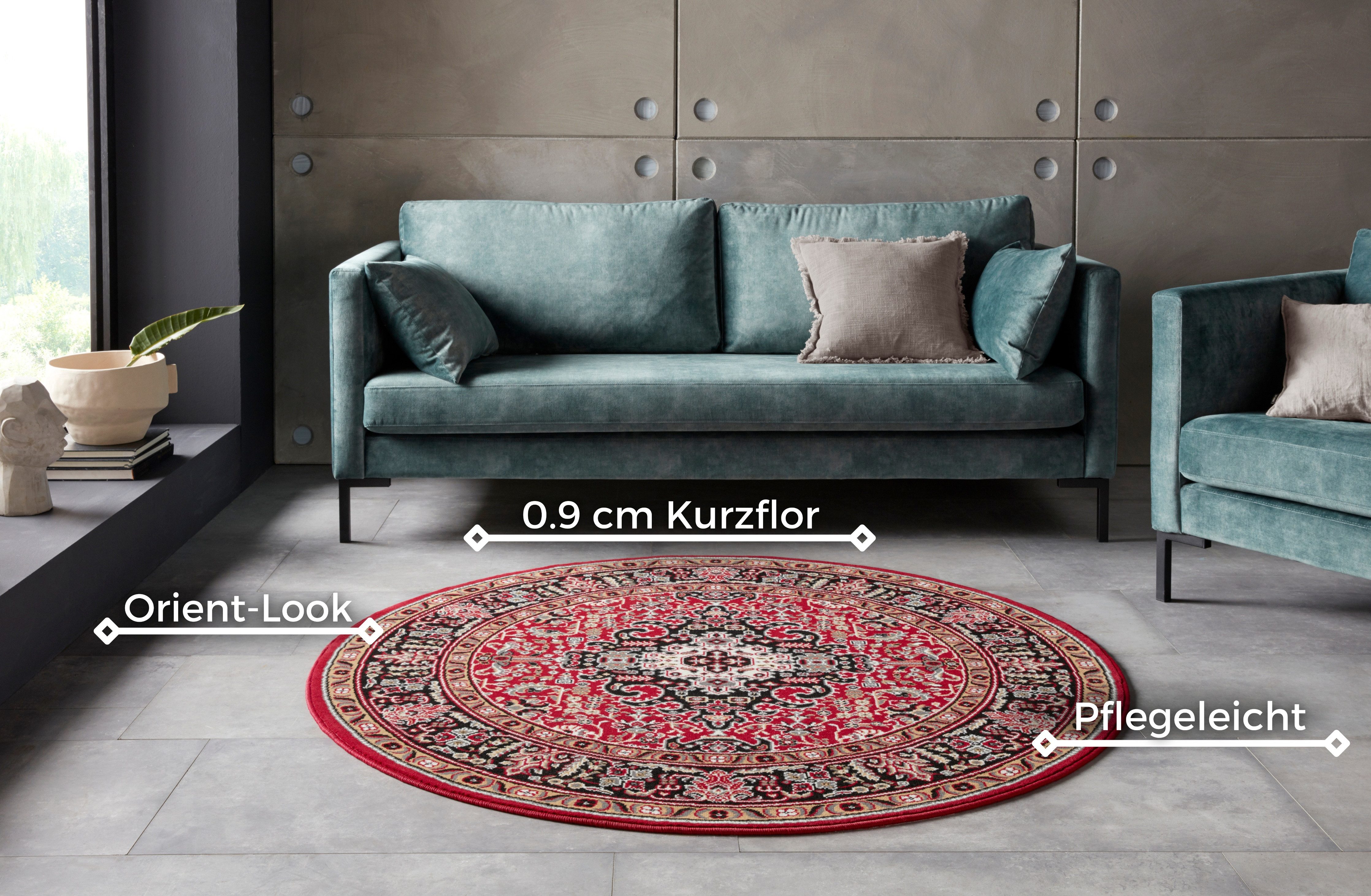 HANSE Home Teppich Skazar Isfahan, rund, Höhe: 9 mm, Kurzflor, Orient, Teppich, Vintage, Esszimmer, Wohnzimmer, Flur
